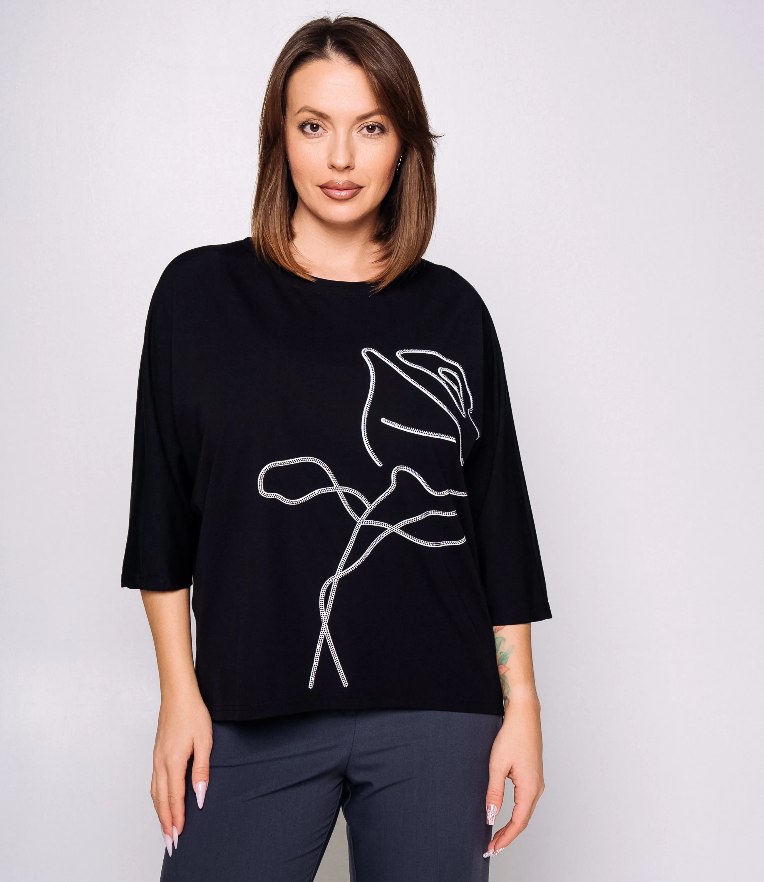 Футболка #КТ26017, чёрный - фото 1