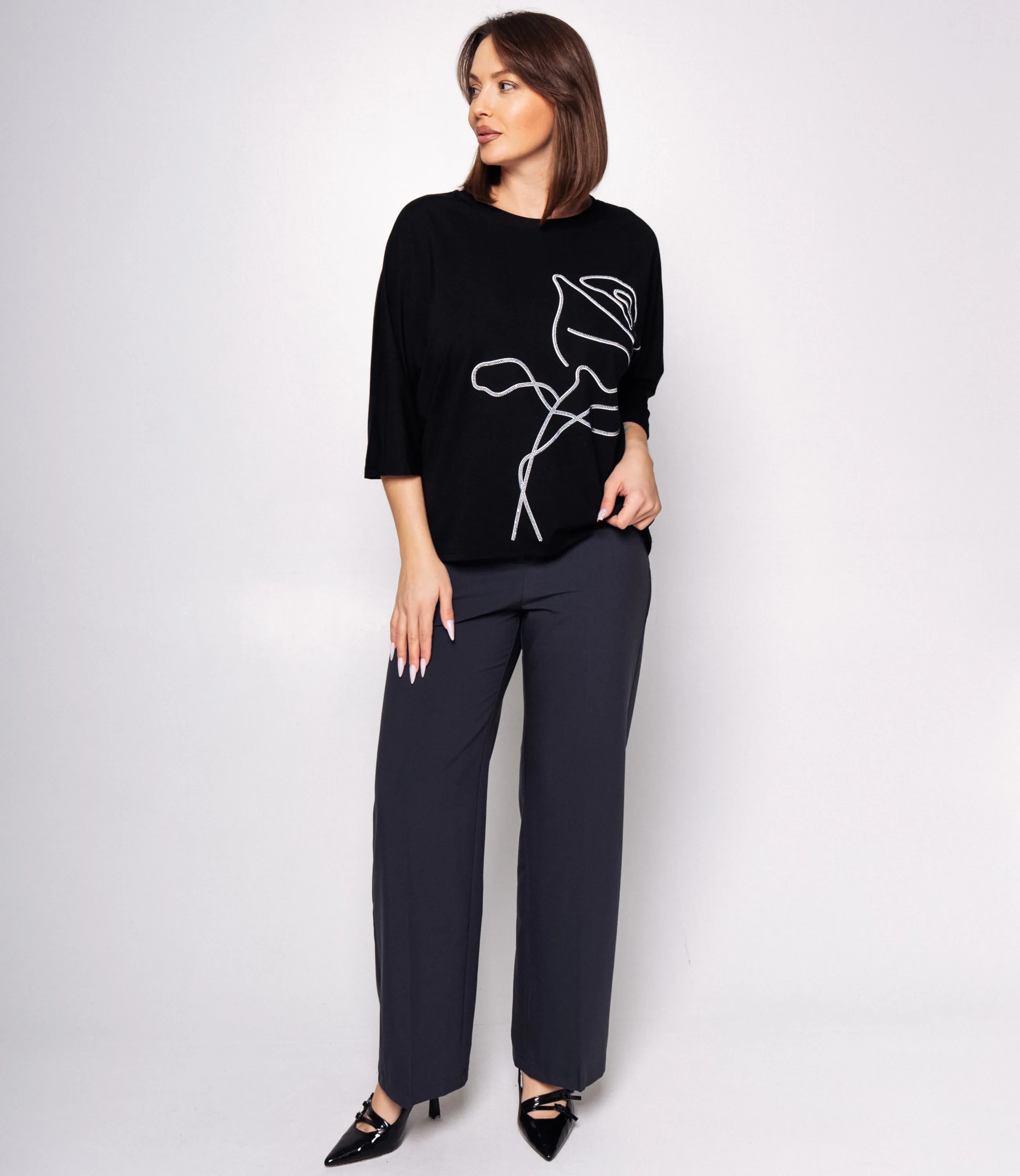 Футболка #КТ26017, чёрный - фото 4