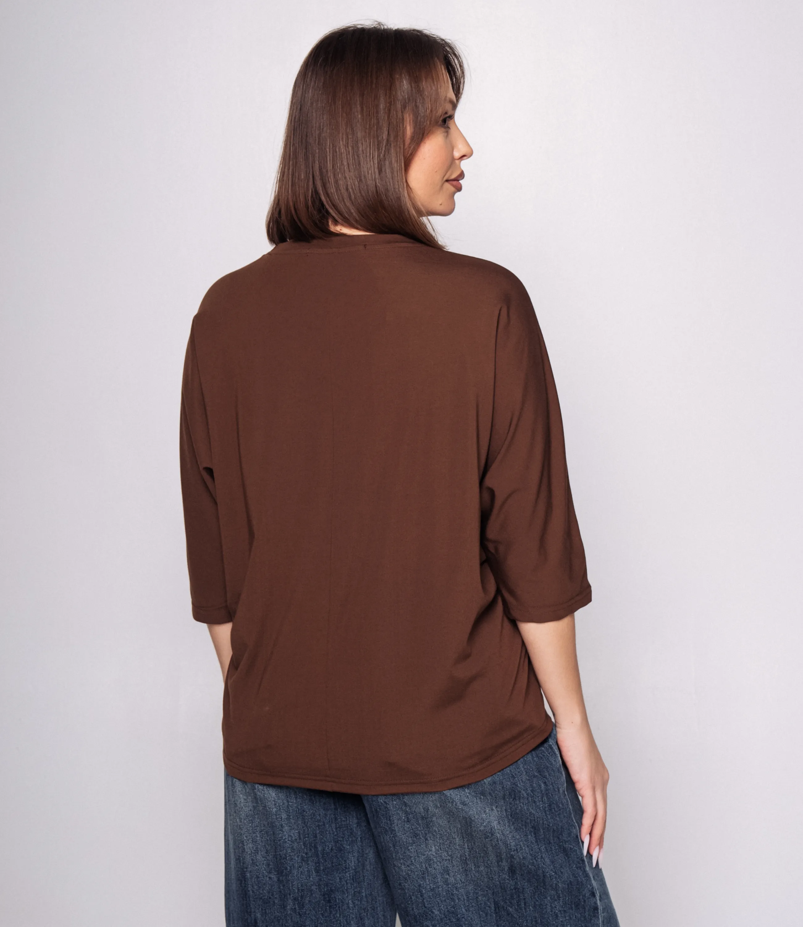 Футболка #КТ26017, шоколадный - фото 3