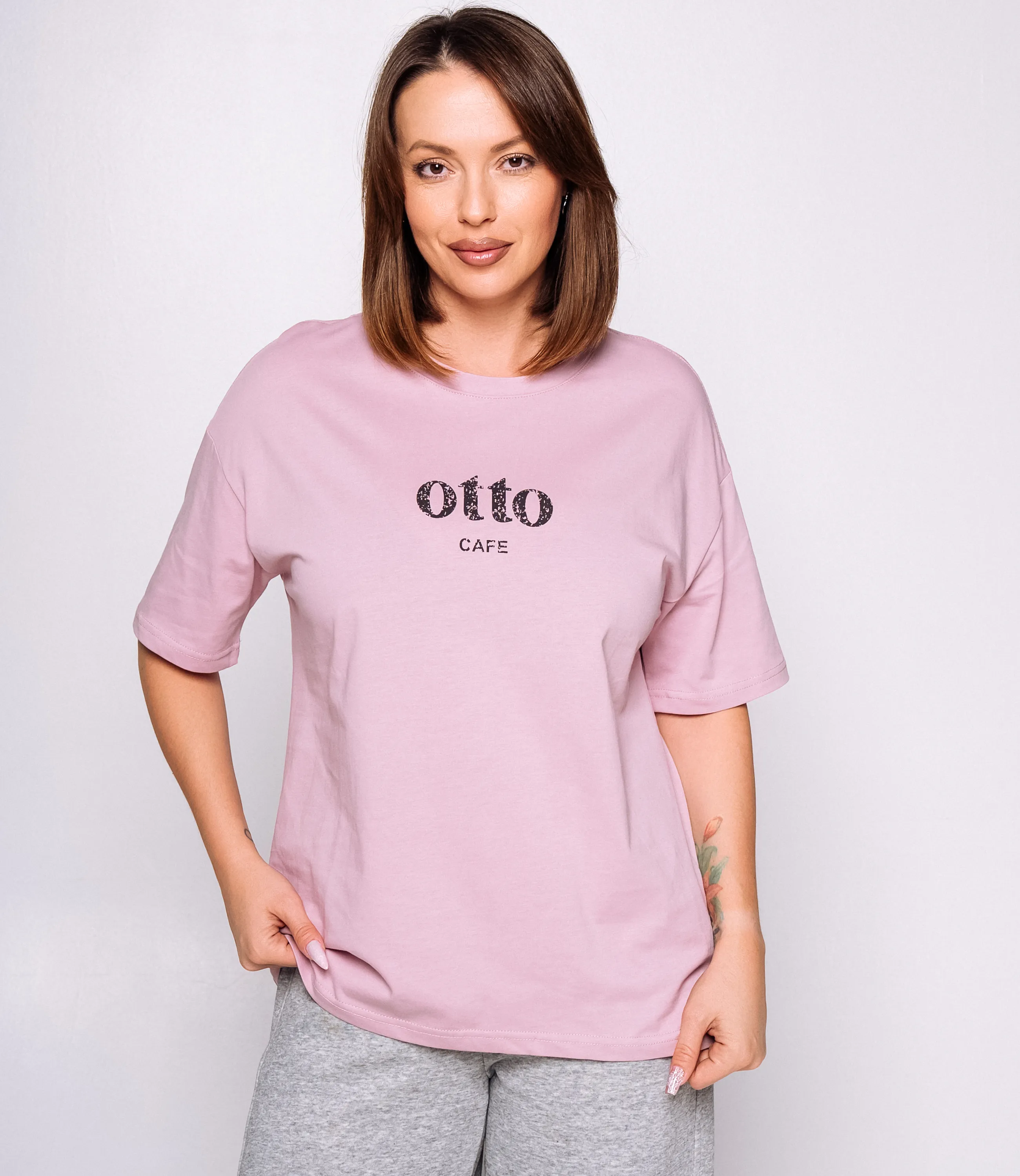 Футболка #КТ25061, пудровый - фото 1