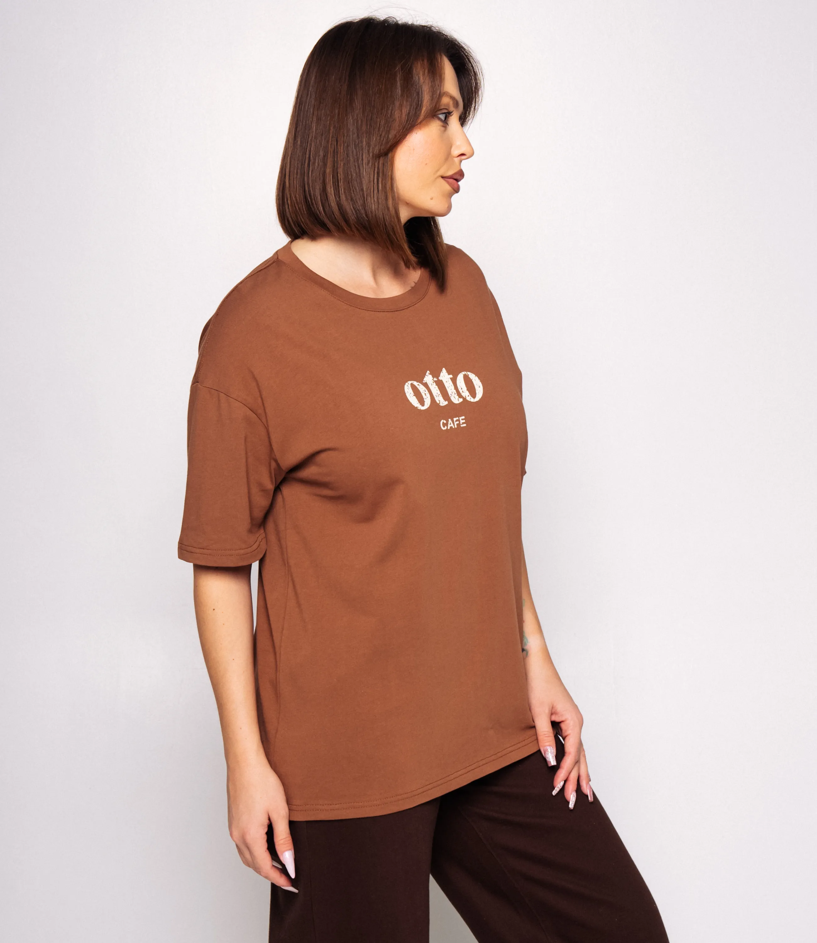 Футболка #КТ25061, коричневый - фото 2