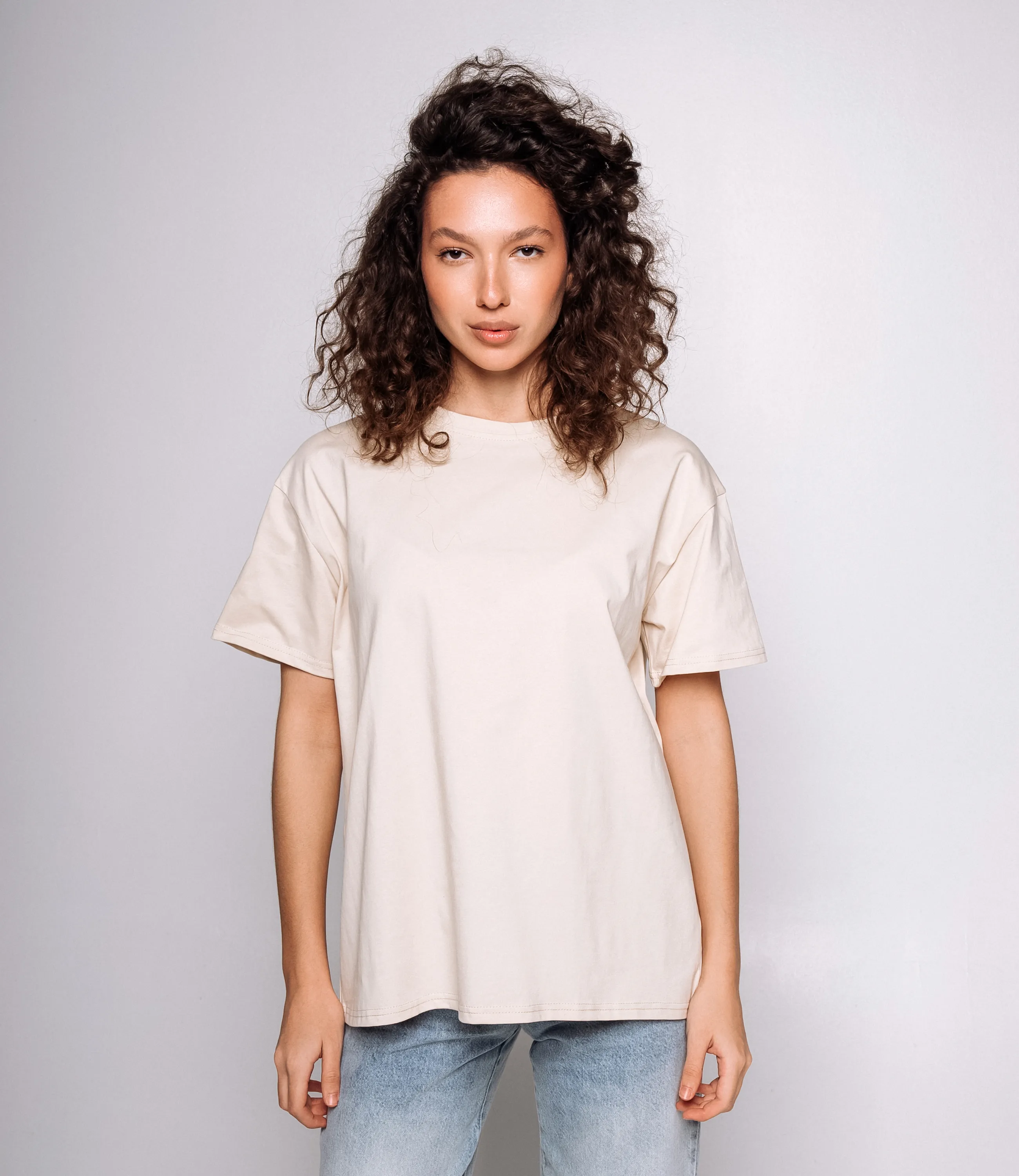 Футболка #КТ555 (1), светло-бежевый - фото 1