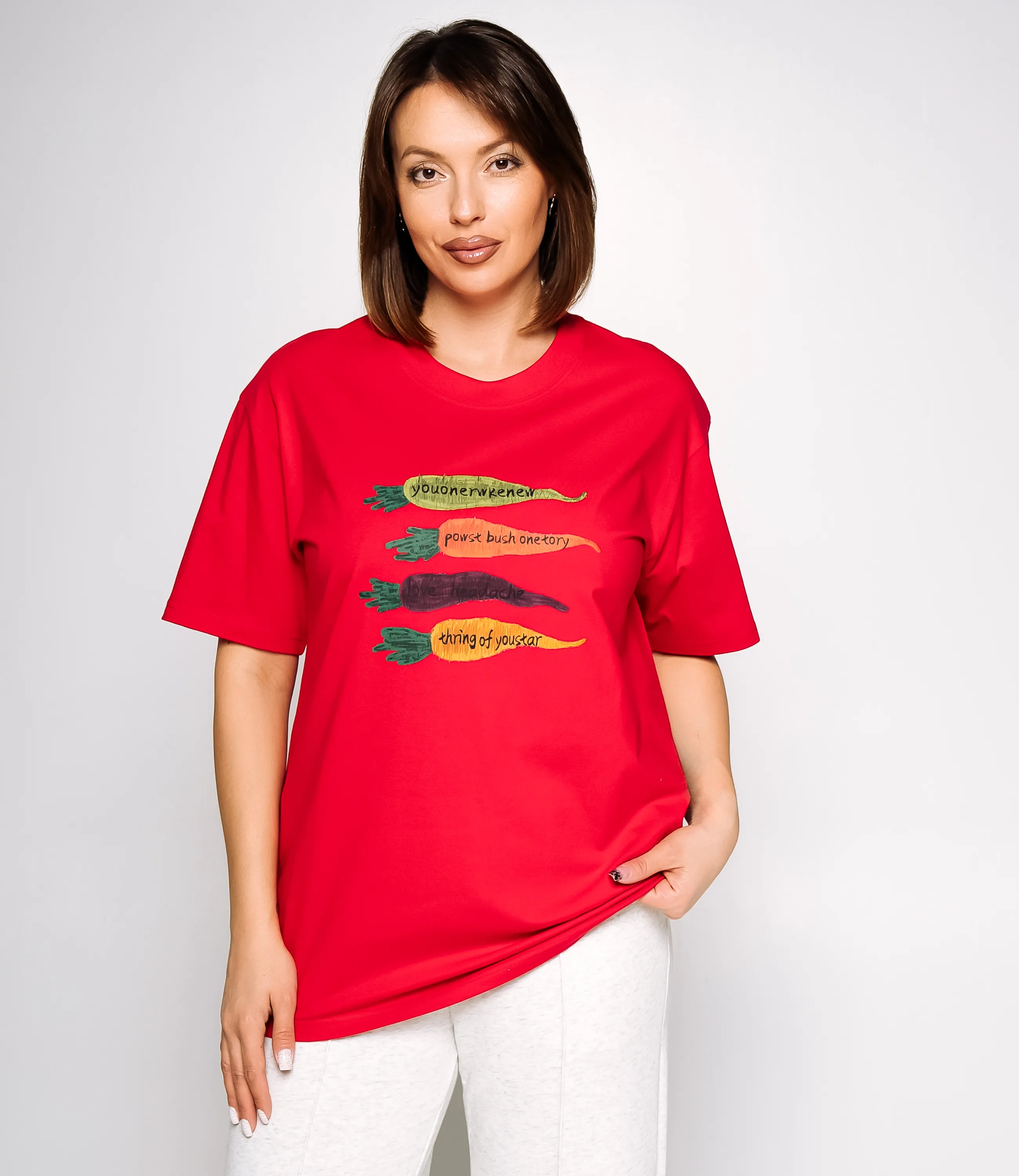 Футболка #КТ2550, красный - фото 1