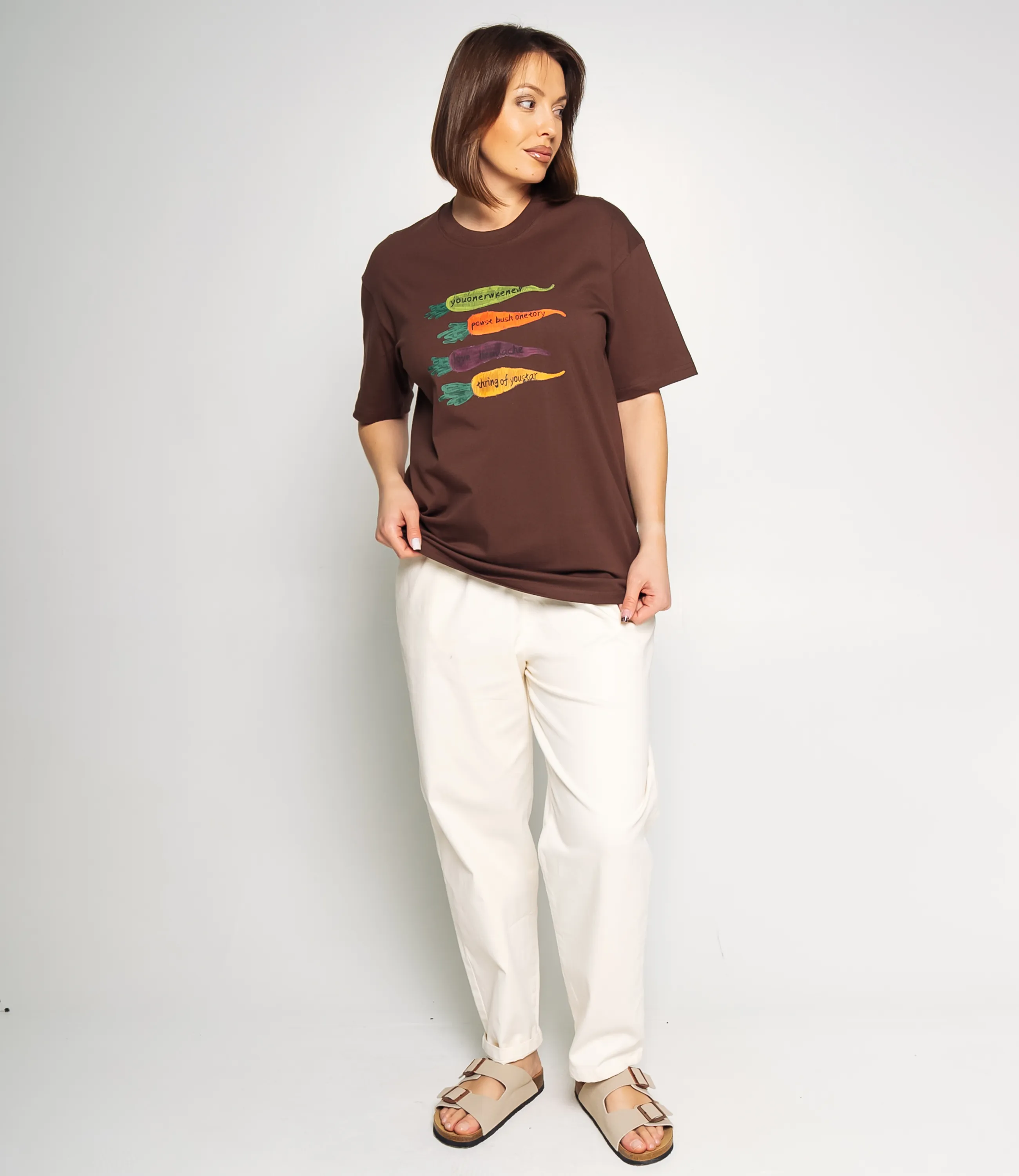 Футболка #КТ2550, шоколадный - фото 4