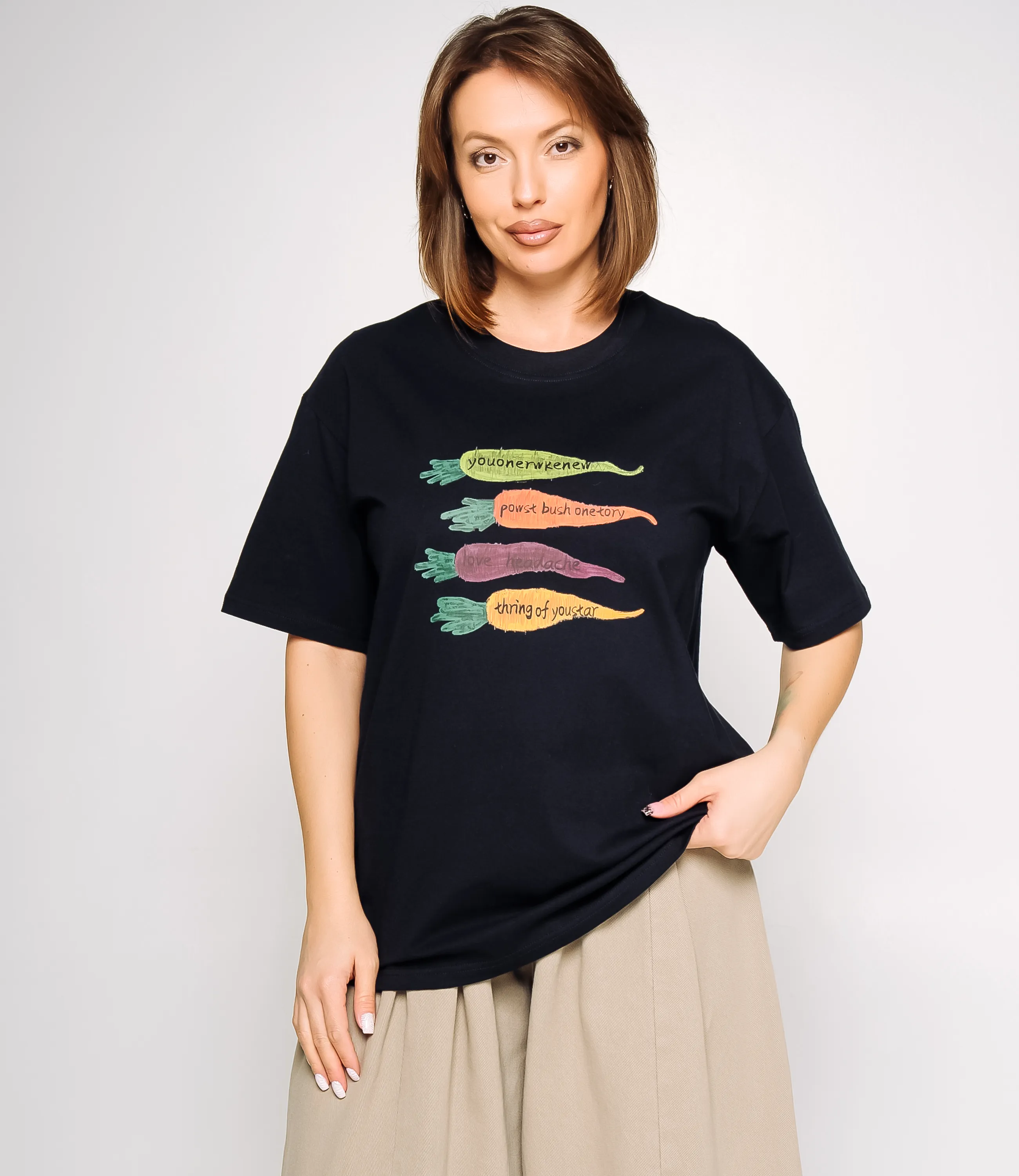 Футболка #КТ2550, чёрный - фото 1