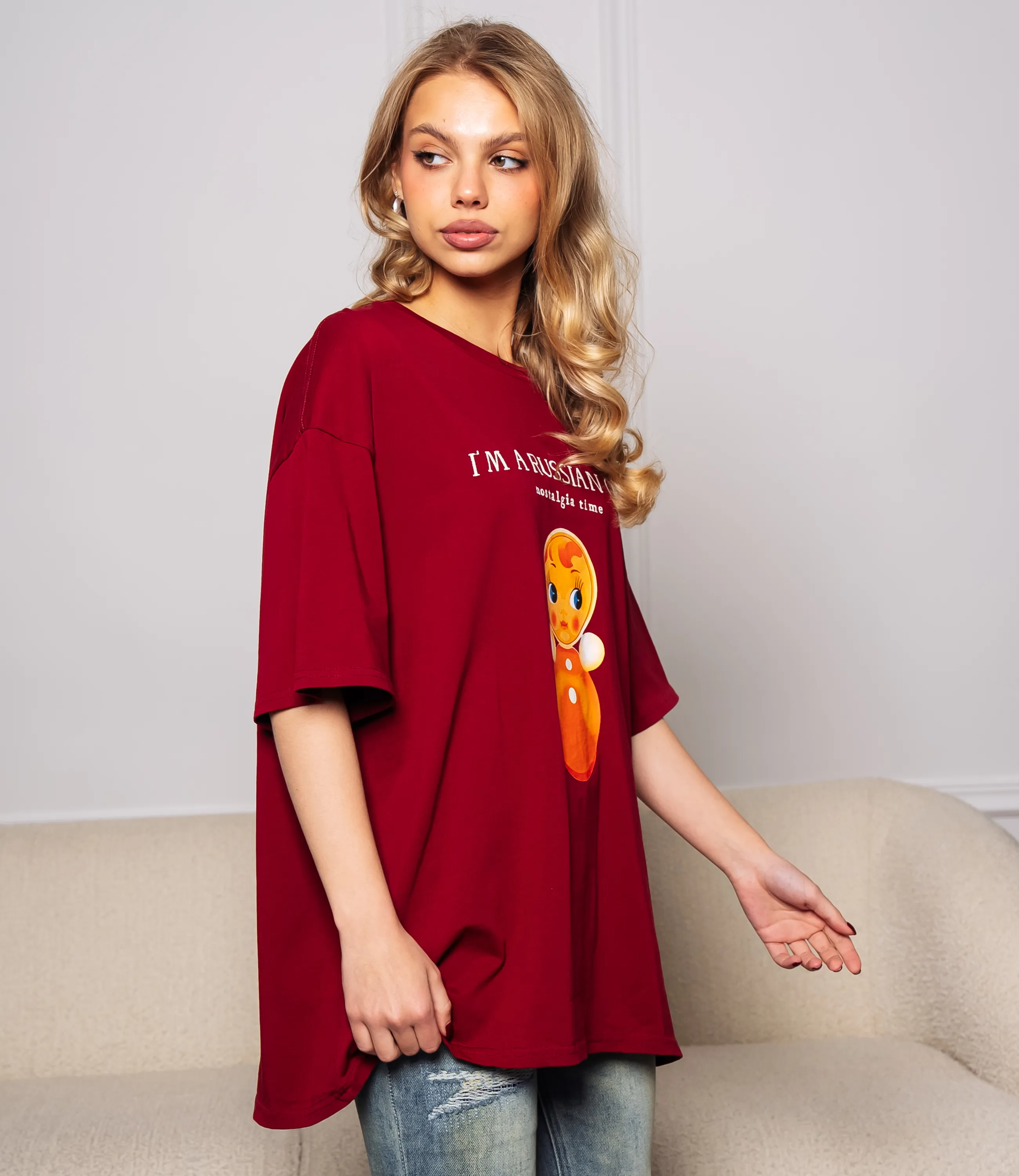 Футболка #КТ308235, бордовый - фото 2