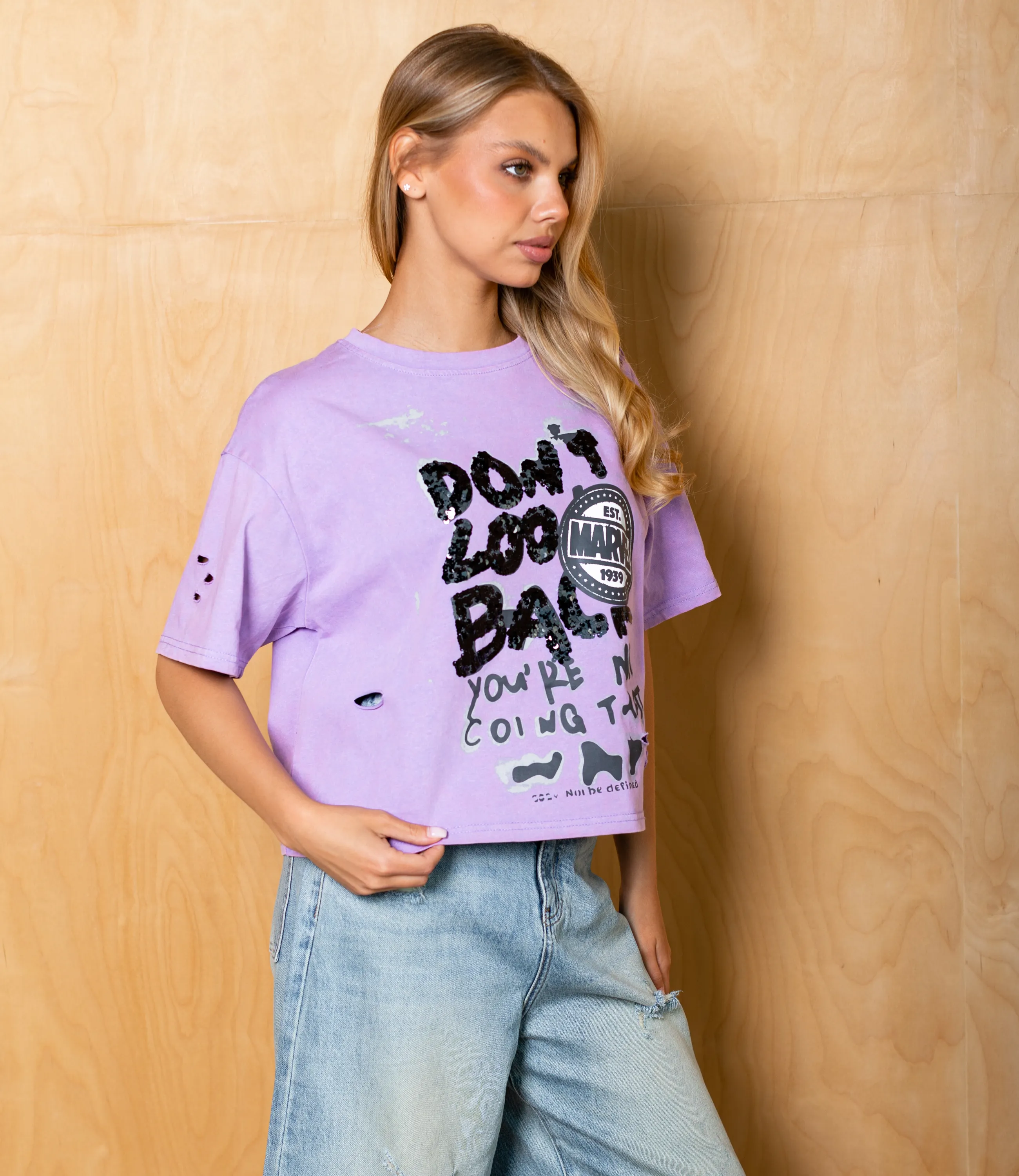 Футболка #КТ535, сиреневый - фото 2