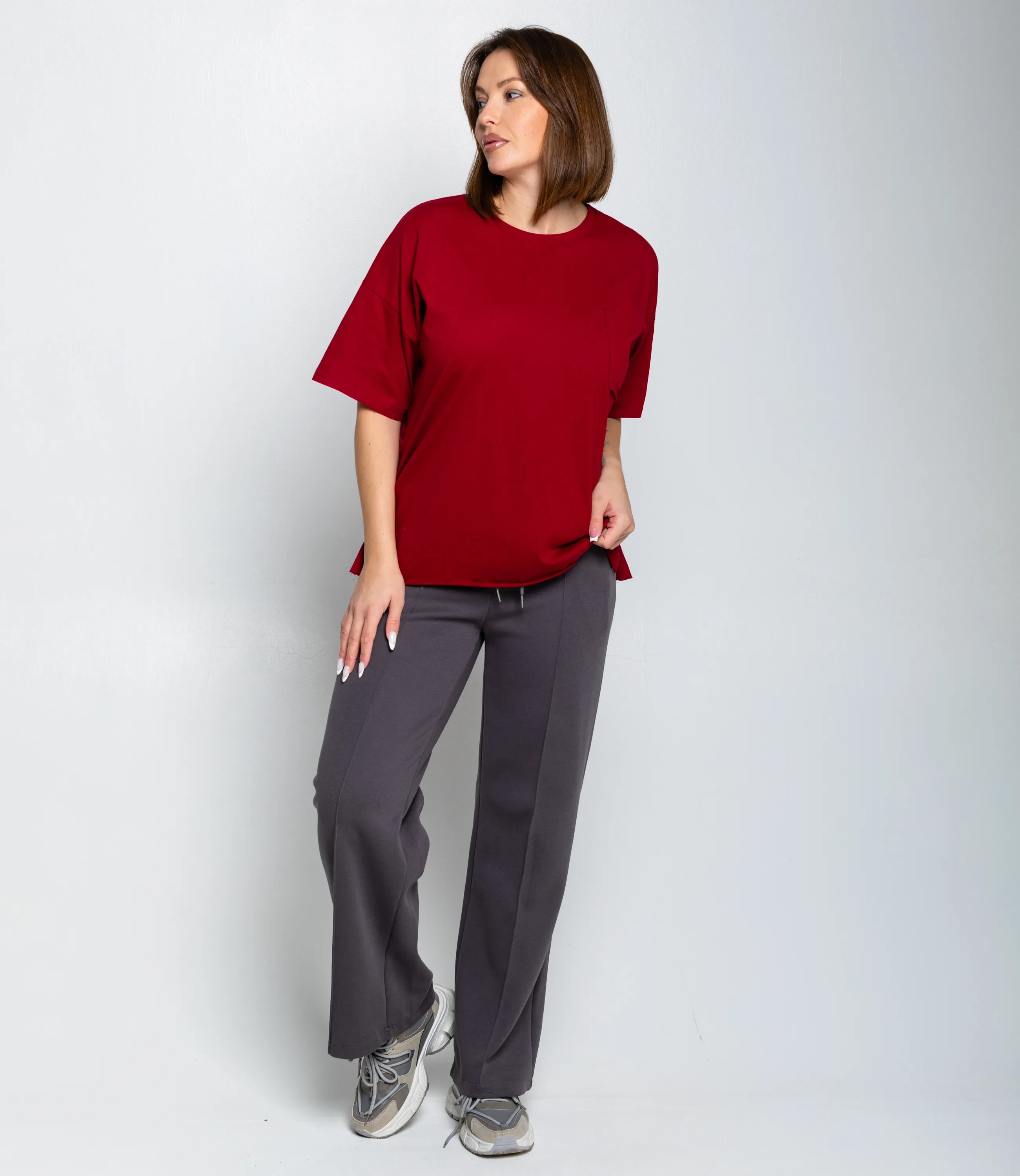 Футболка #КТ1612 (1), бордовый - фото 4