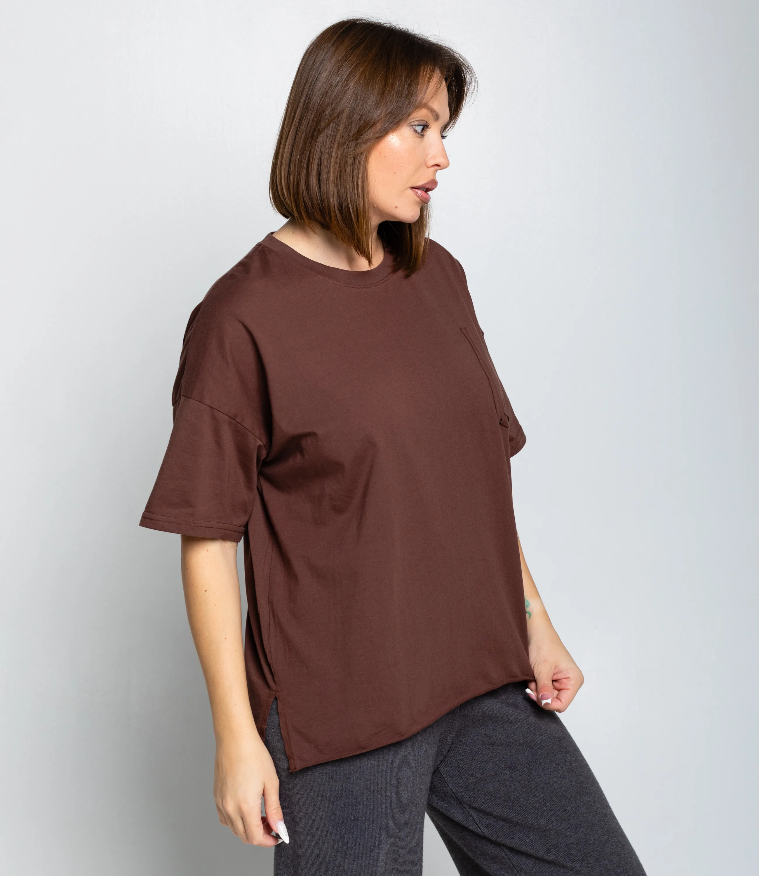 Футболка #КТ1612 (1), шоколадный - фото 2