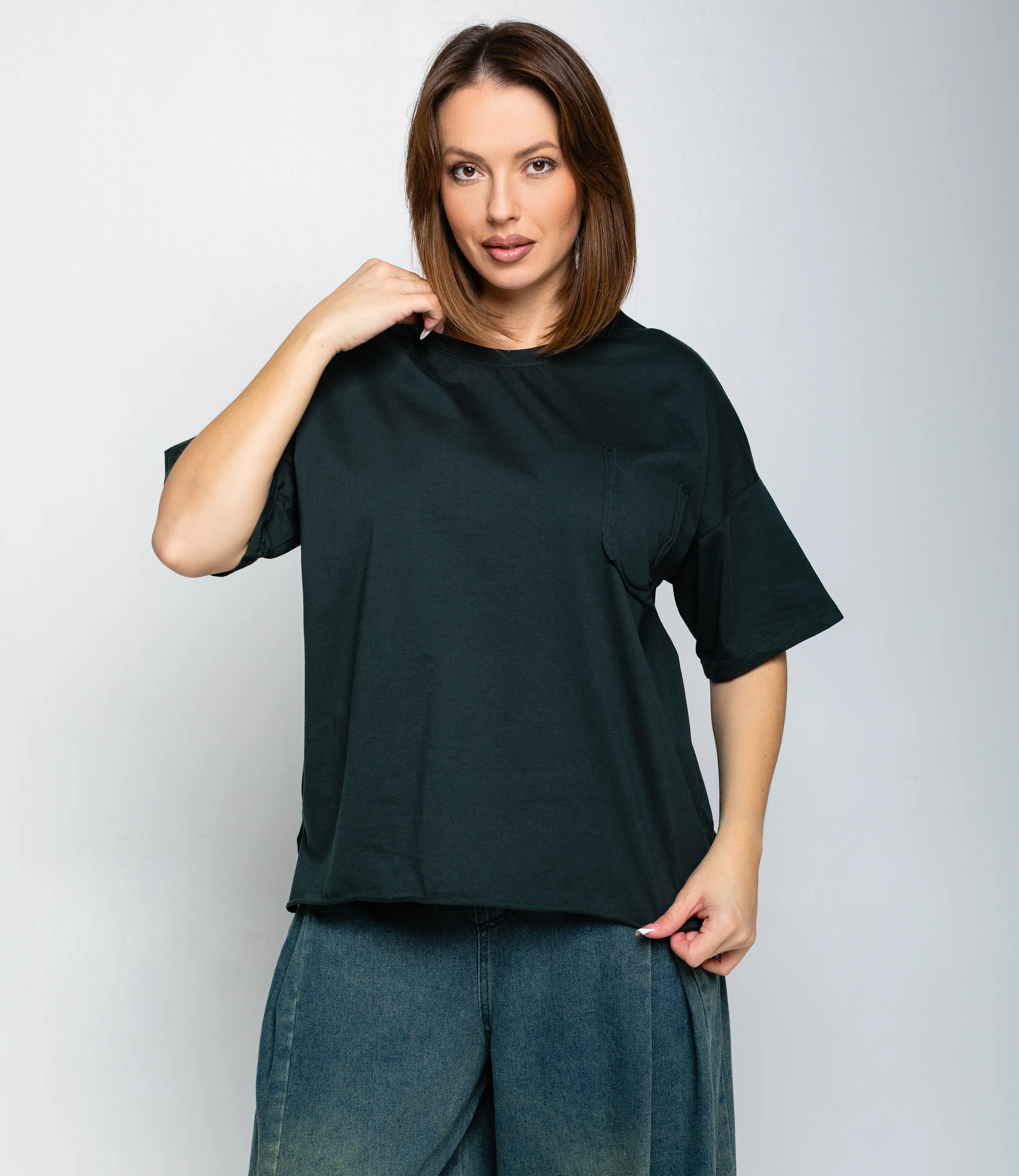 Футболка #КТ1612 (1), изумрудный - фото 1