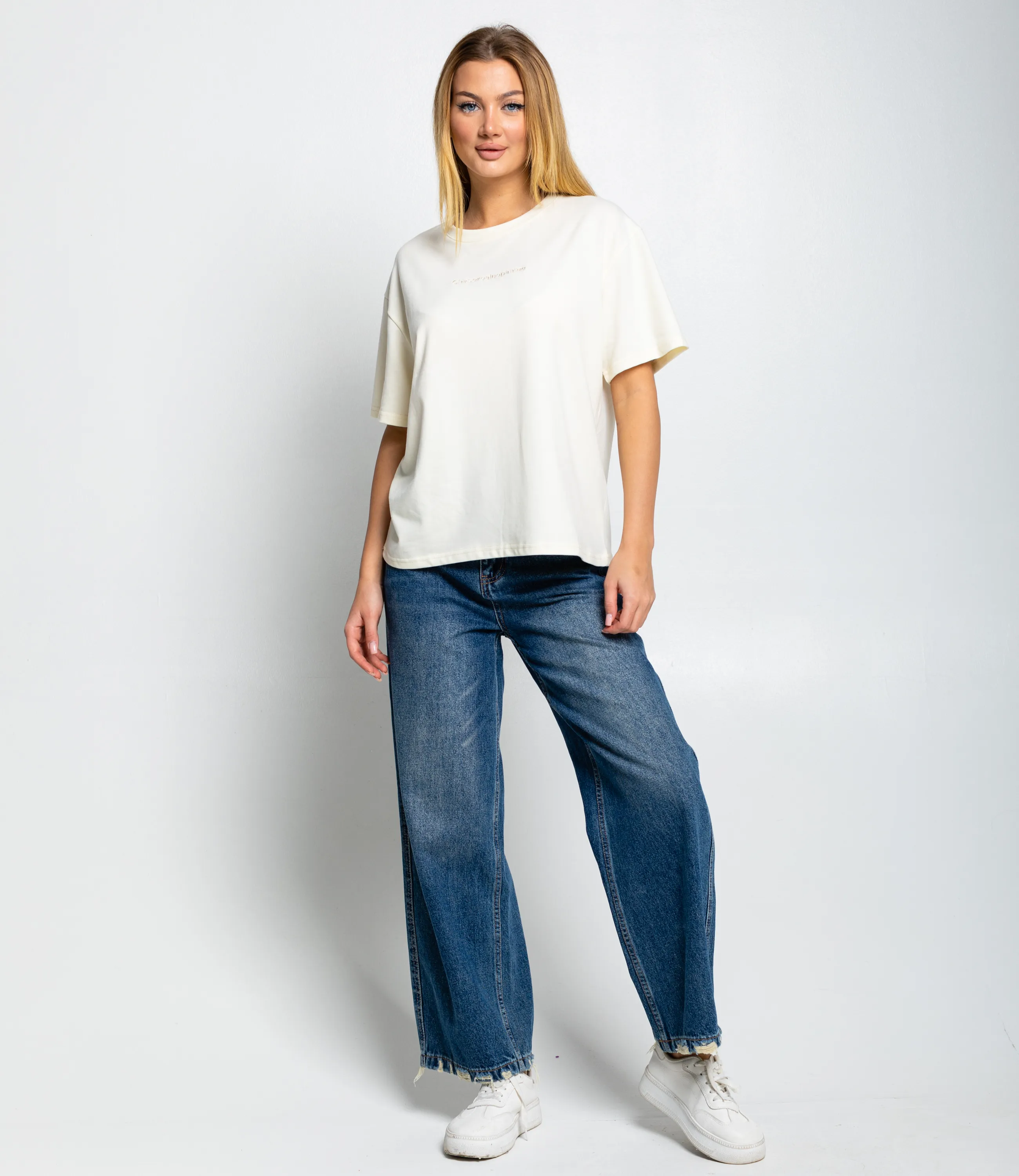 Футболка #КТ8037, кремовый - фото 4