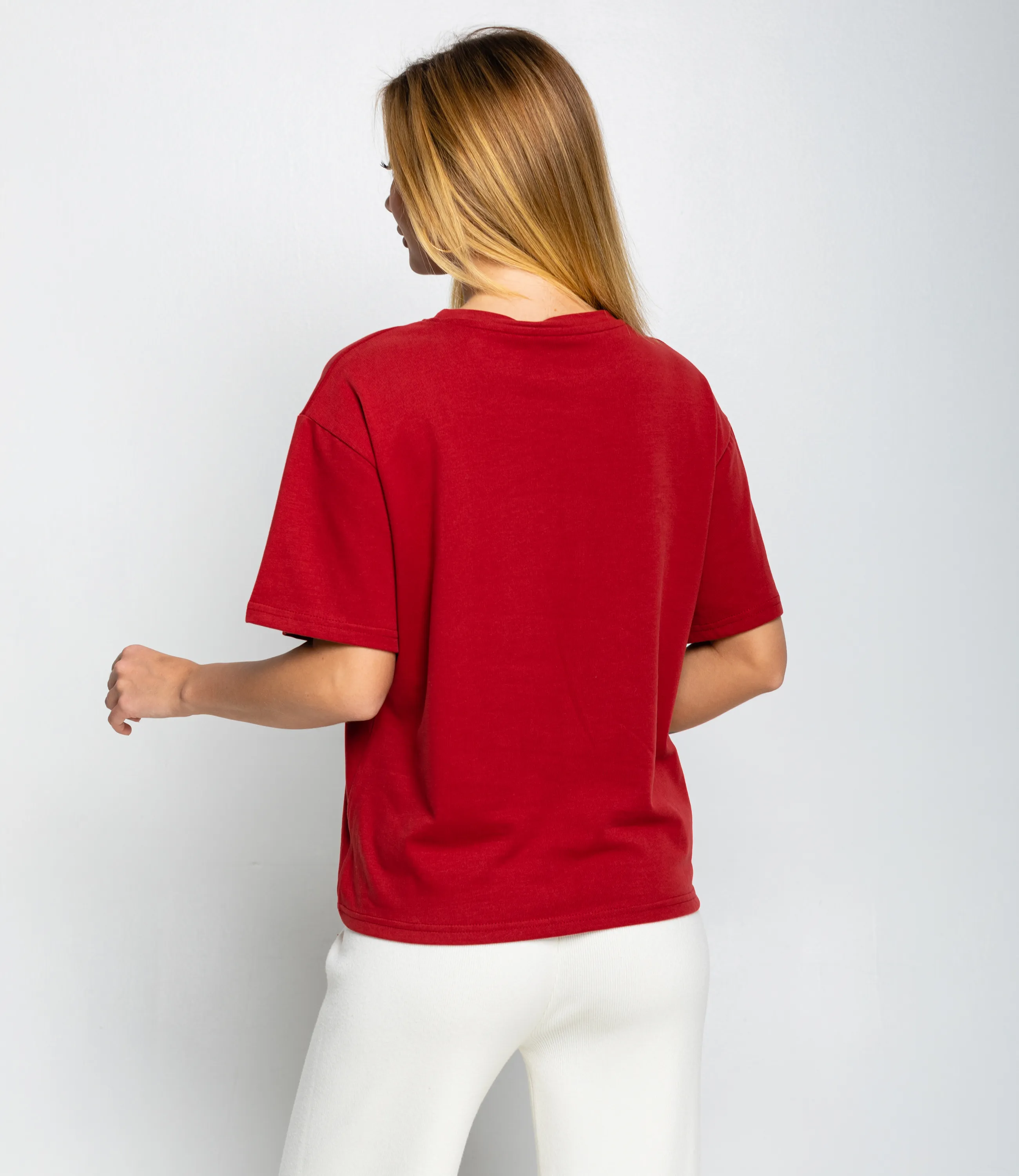 Футболка #КТ8037, тёмно-красный - фото 3