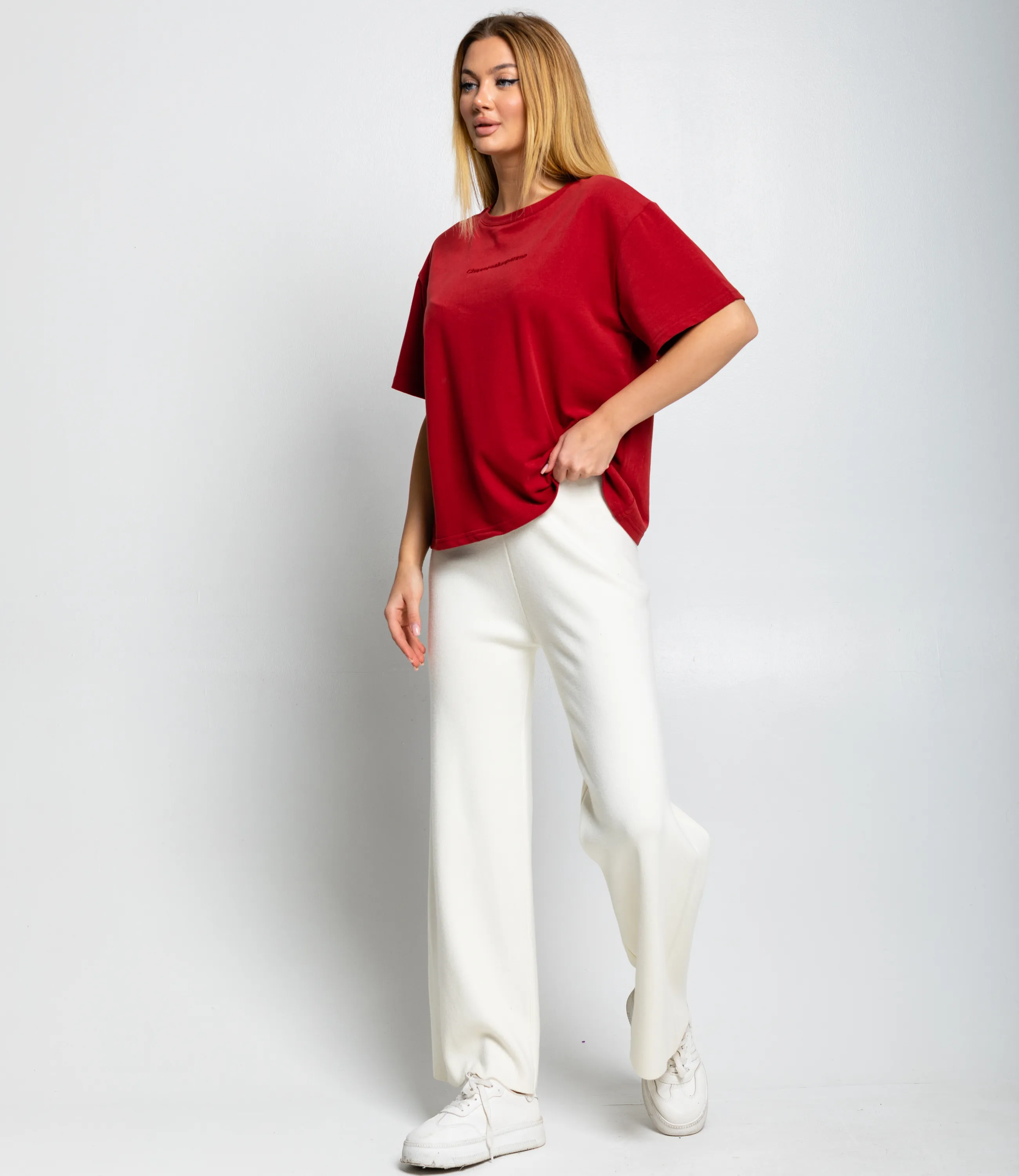 Футболка #КТ8037, тёмно-красный - фото 4