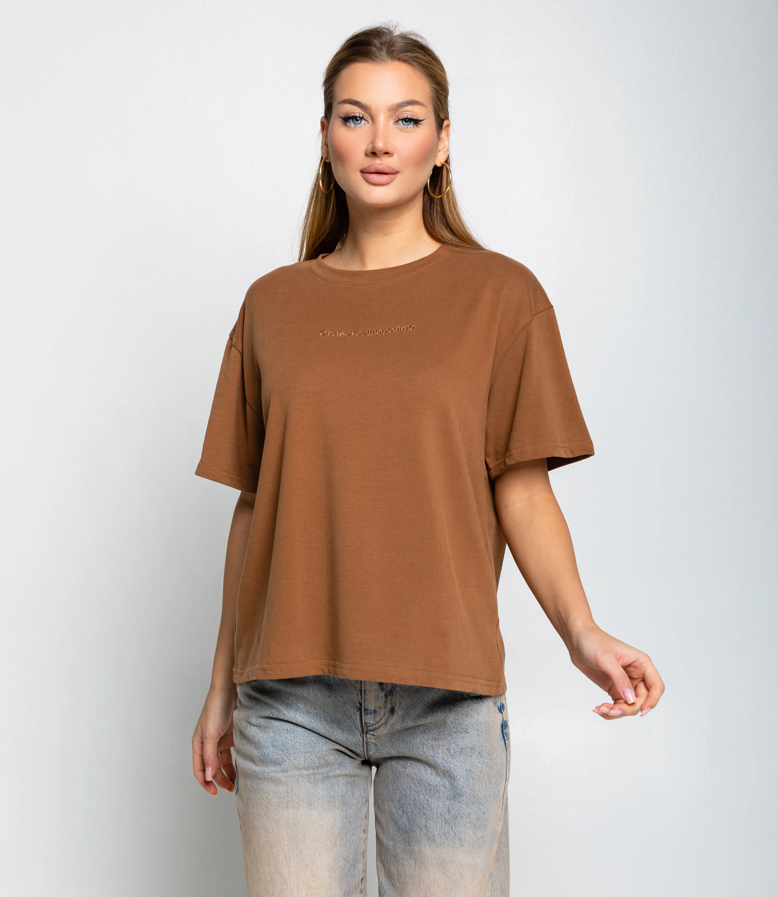 Футболка #КТ8037, коричневый - фото 1