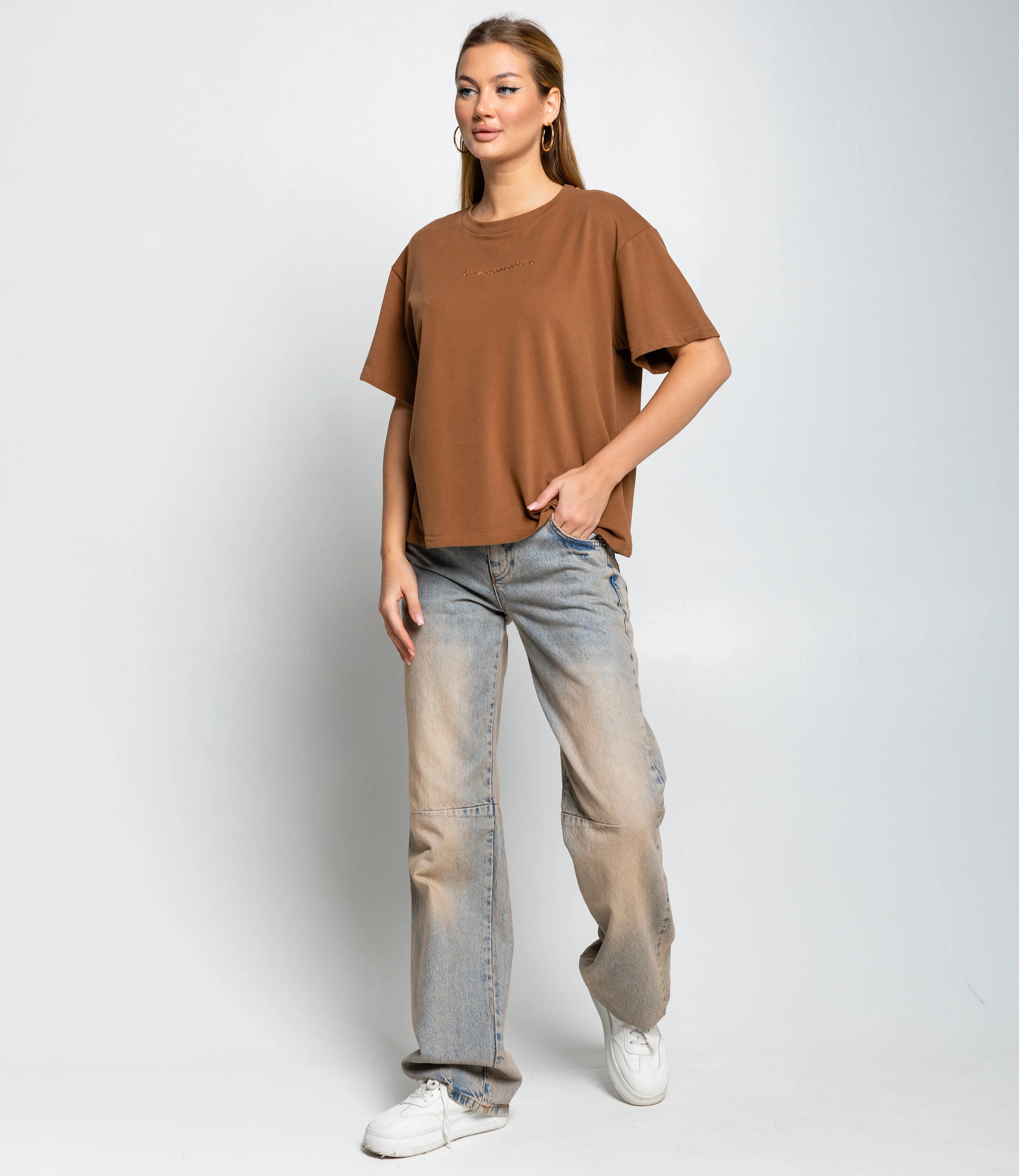 Футболка #КТ8037, коричневый - фото 4