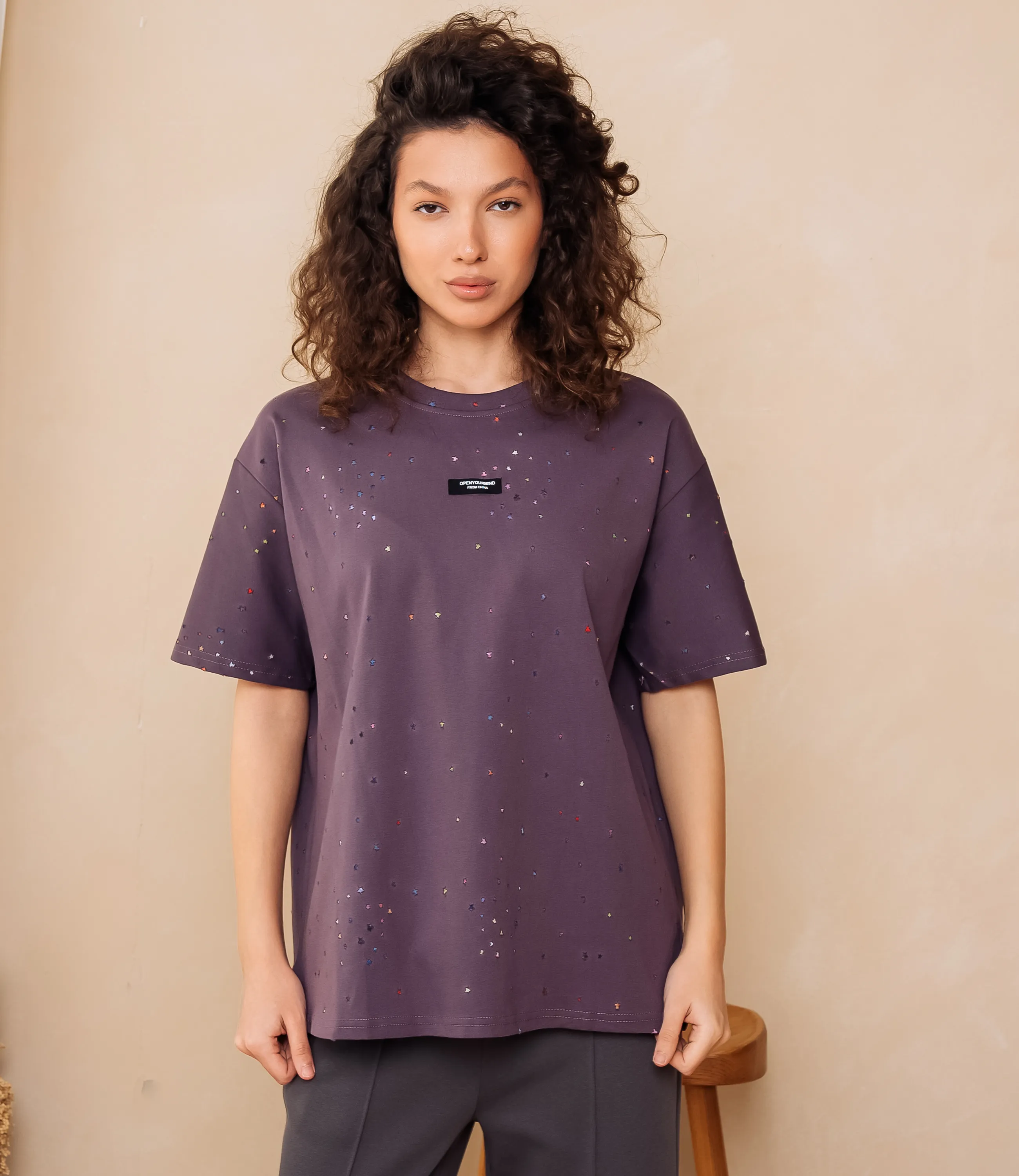 Футболка #КТ881002, фиолетовый - фото 1