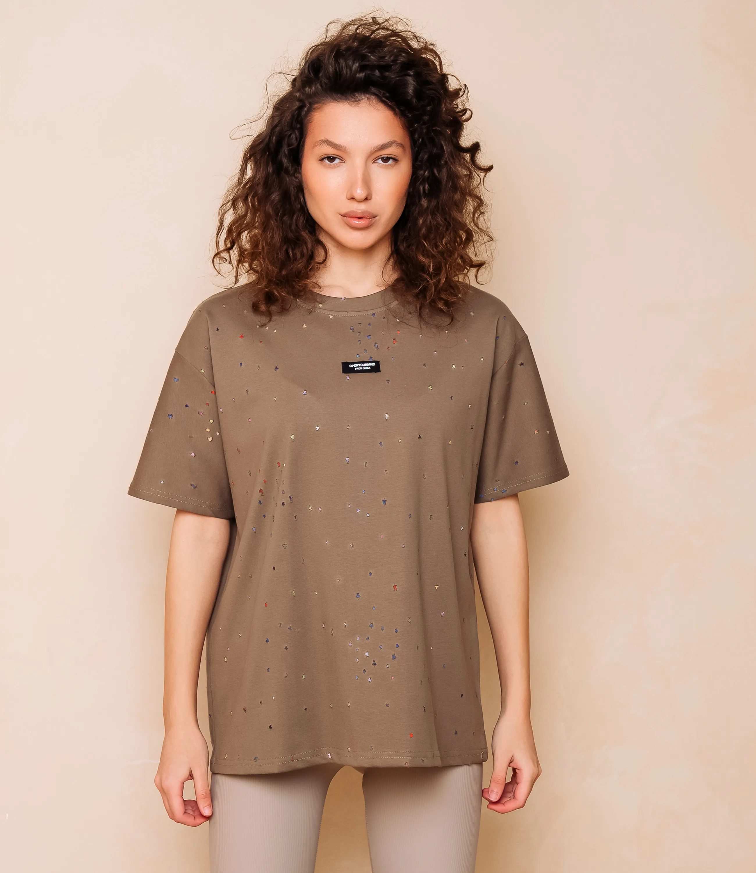 Футболка #КТ881002, хаки - фото 1