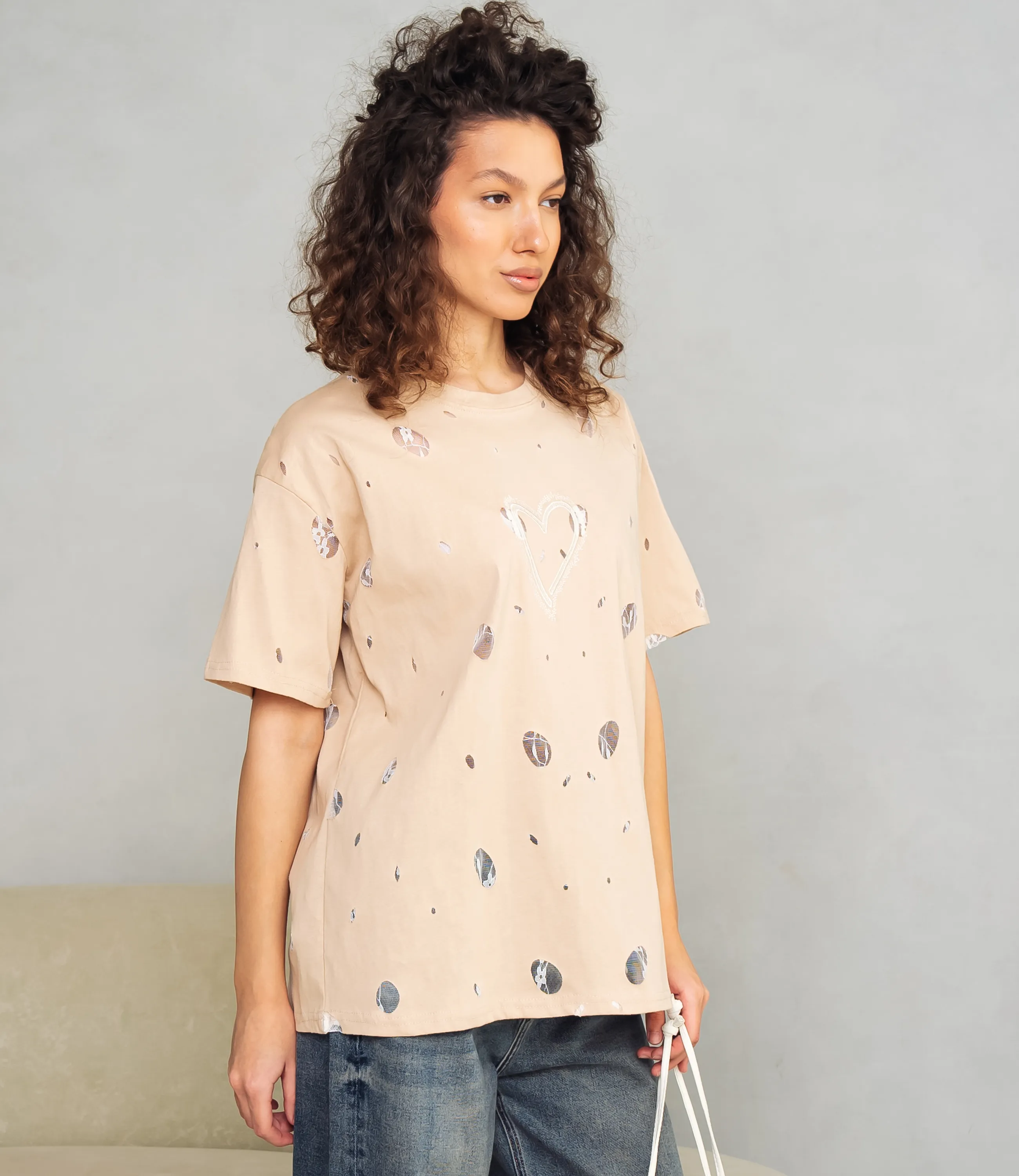 Футболка #КТ881001, бежевый - фото 2