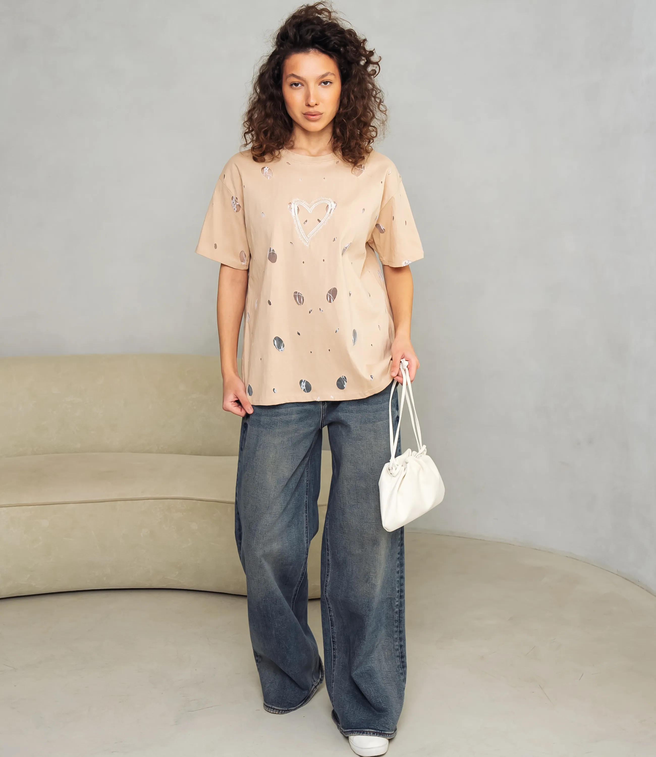 Футболка #КТ881001, бежевый - фото 4