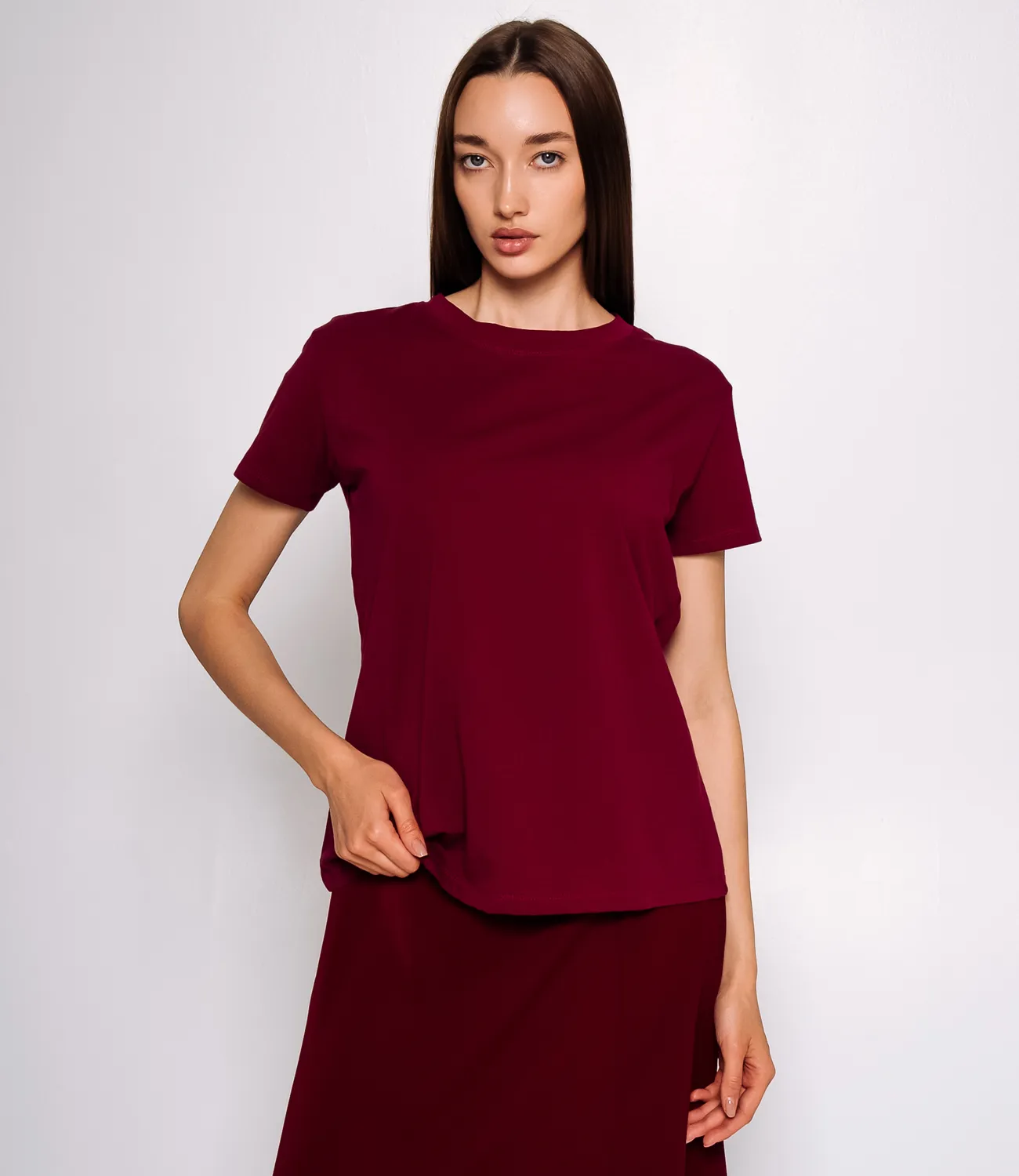 Футболка #ОКТ105003, бордовый - фото 1