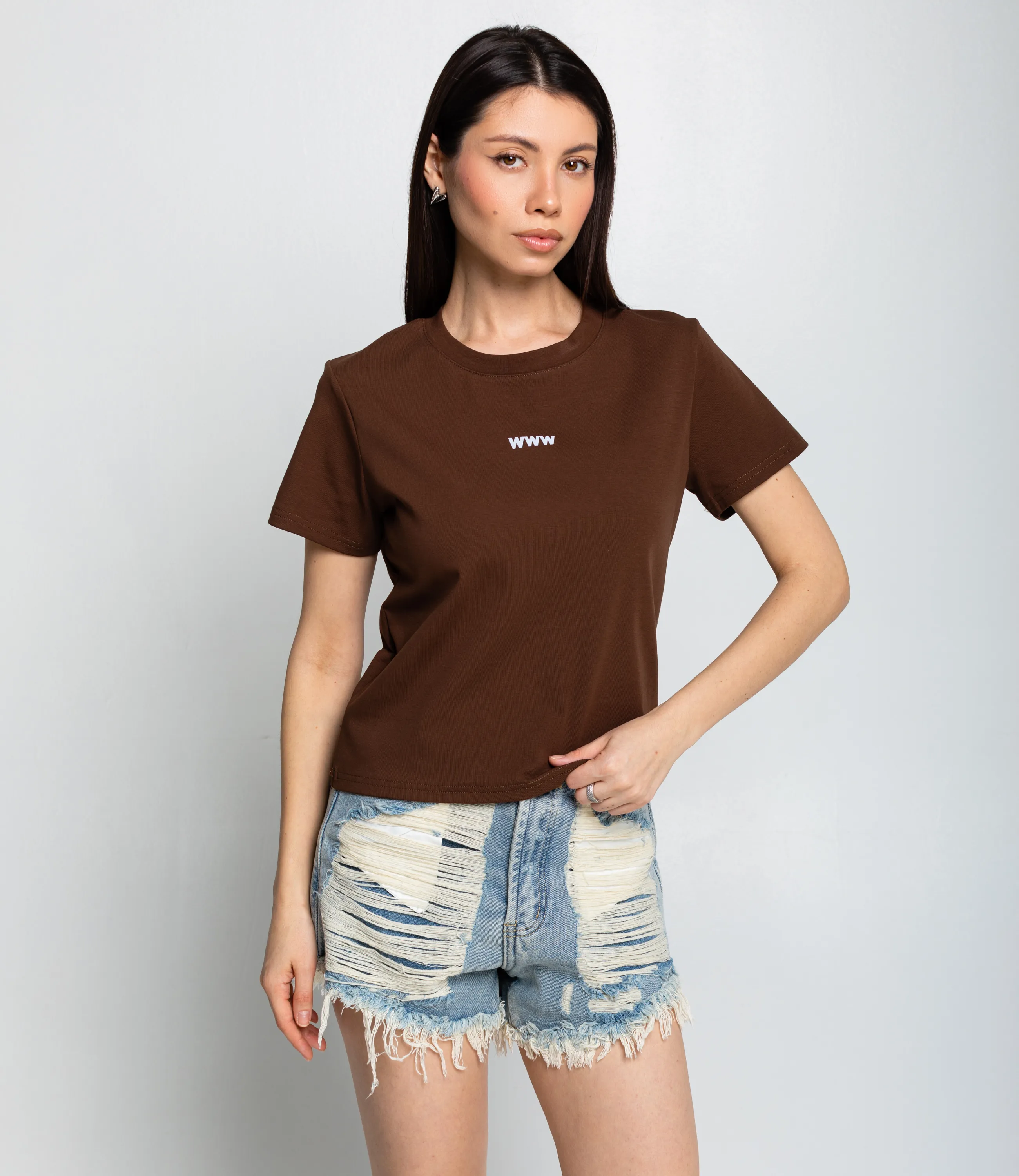 Футболка #КТ230, шоколадный - фото 1