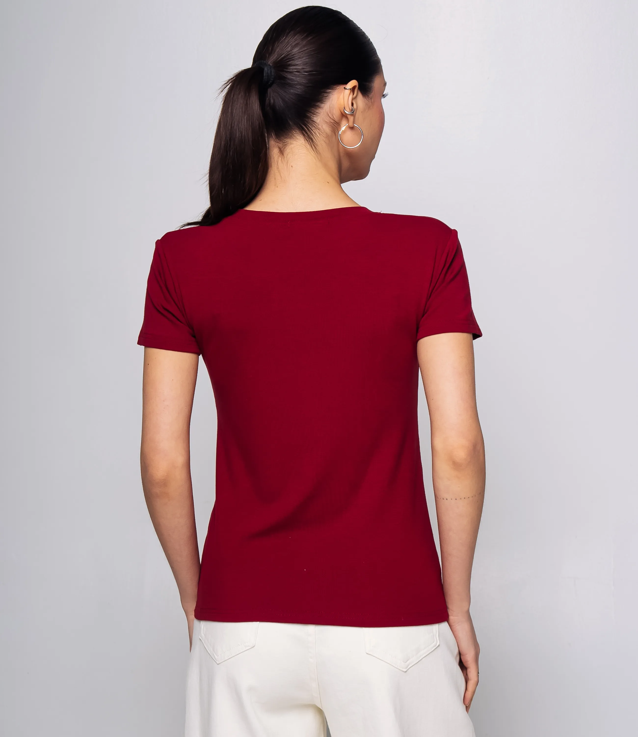 Футболка #КТ9005 (1), бордовый - фото 3