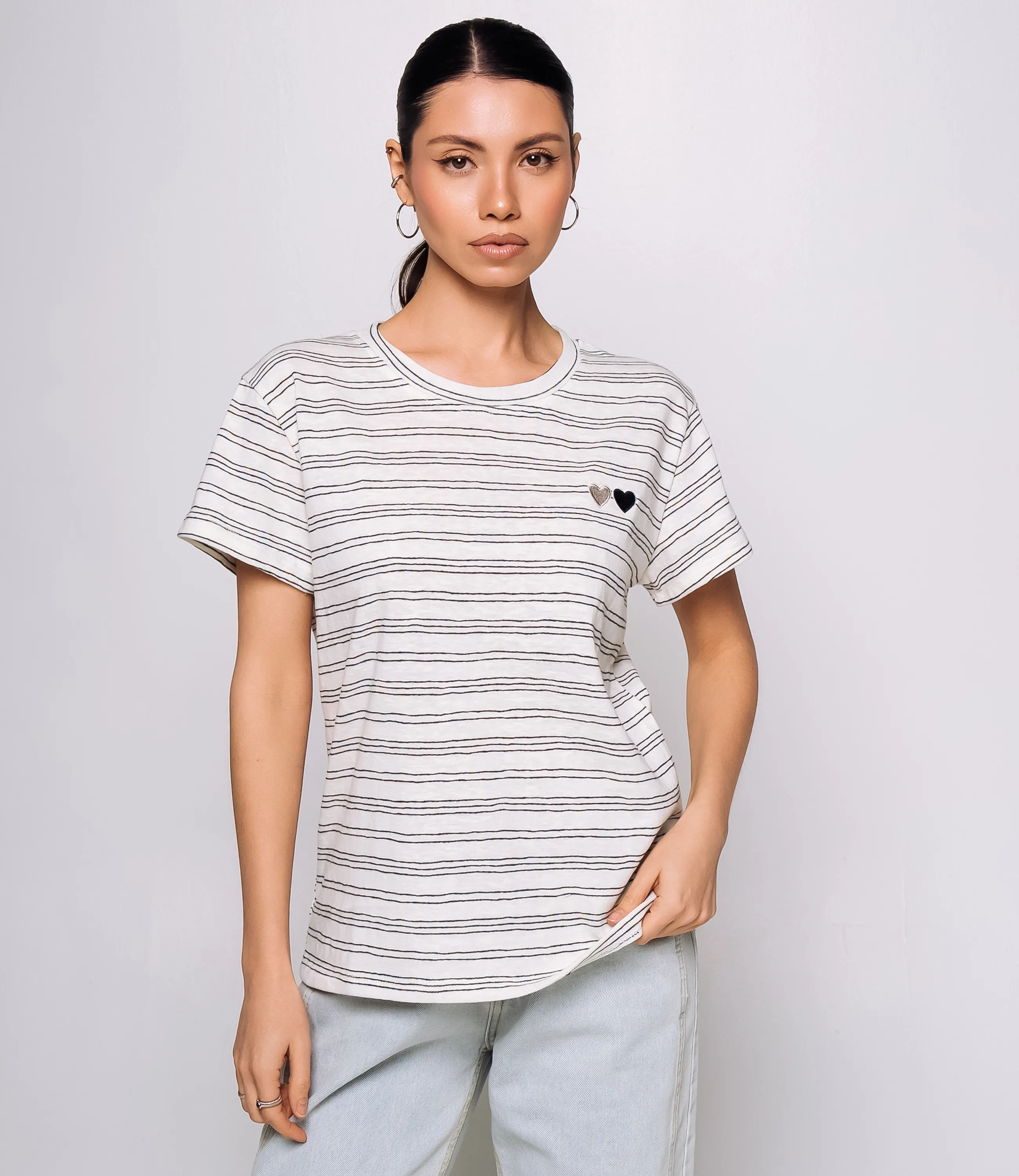 Футболка #КТ9101 (2), чёрный, белый - фото 1