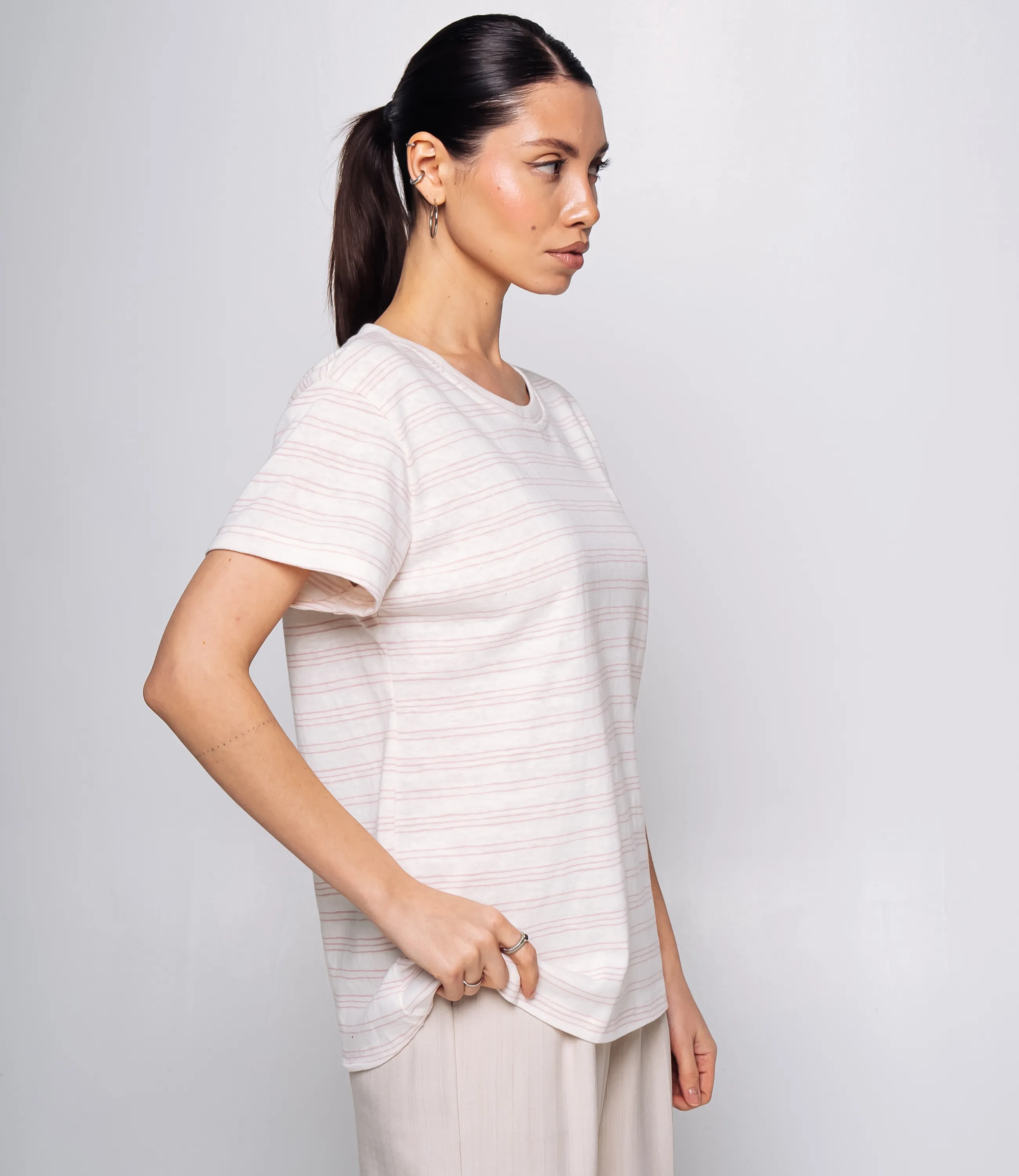 Футболка #КТ9101 (2), розовый, белый - фото 2