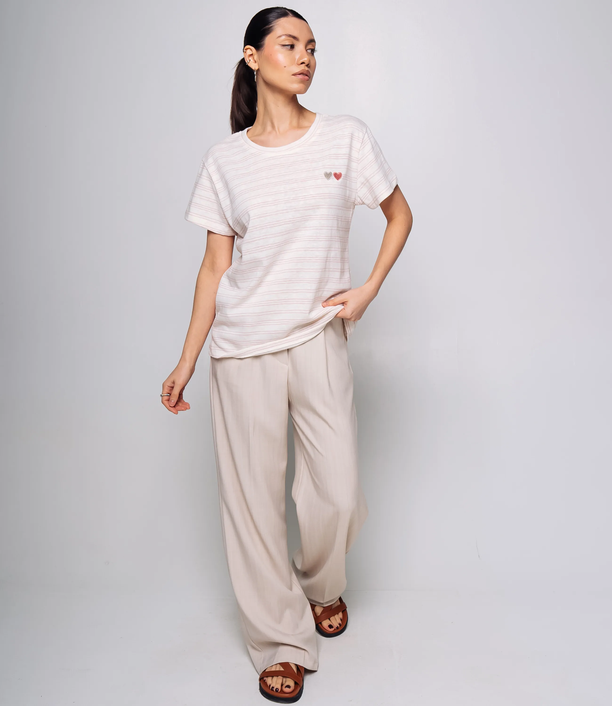 Футболка #КТ9101 (2), розовый, белый - фото 4