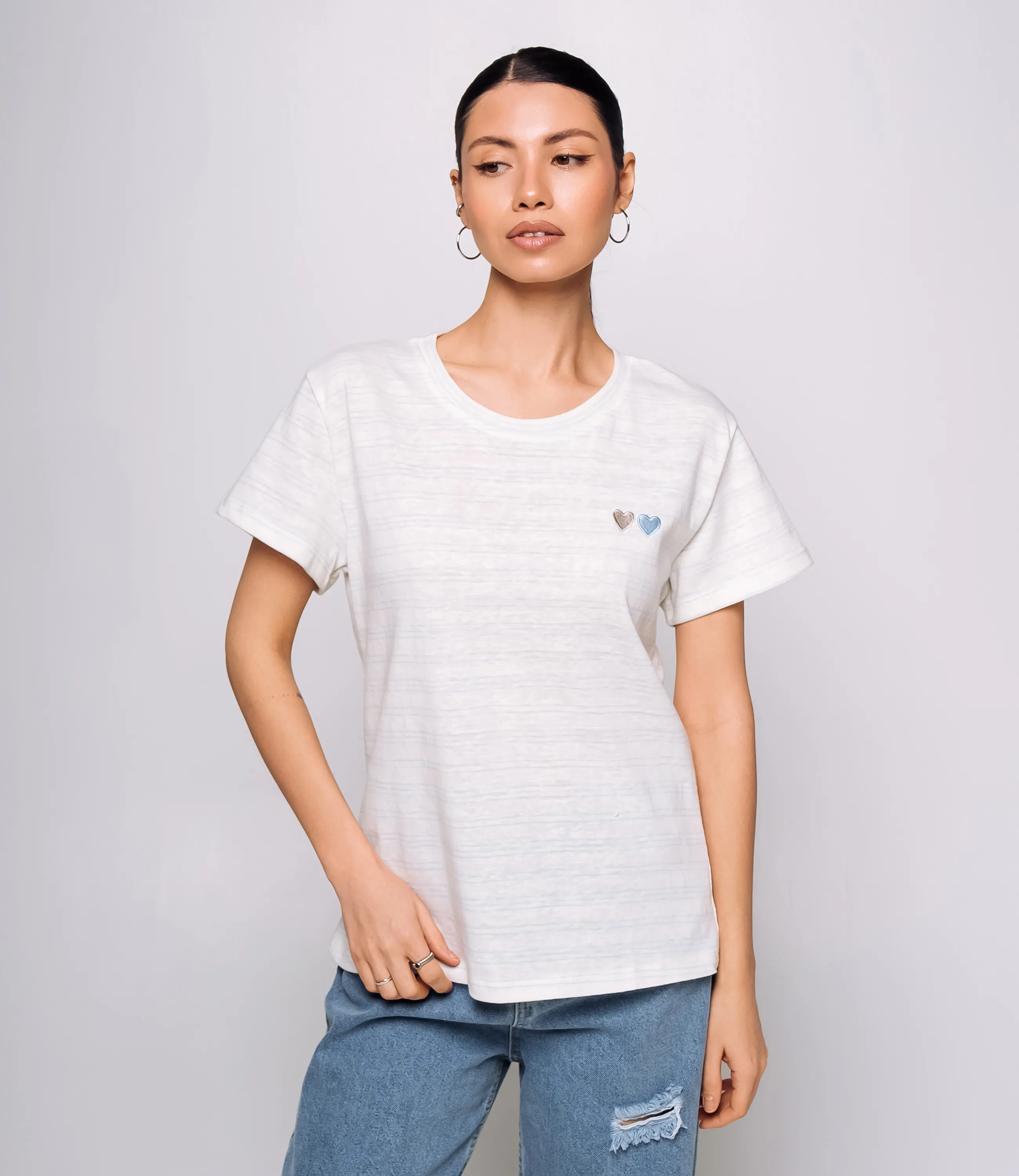 Футболка #КТ9101 (2), голубой, белый - фото 1