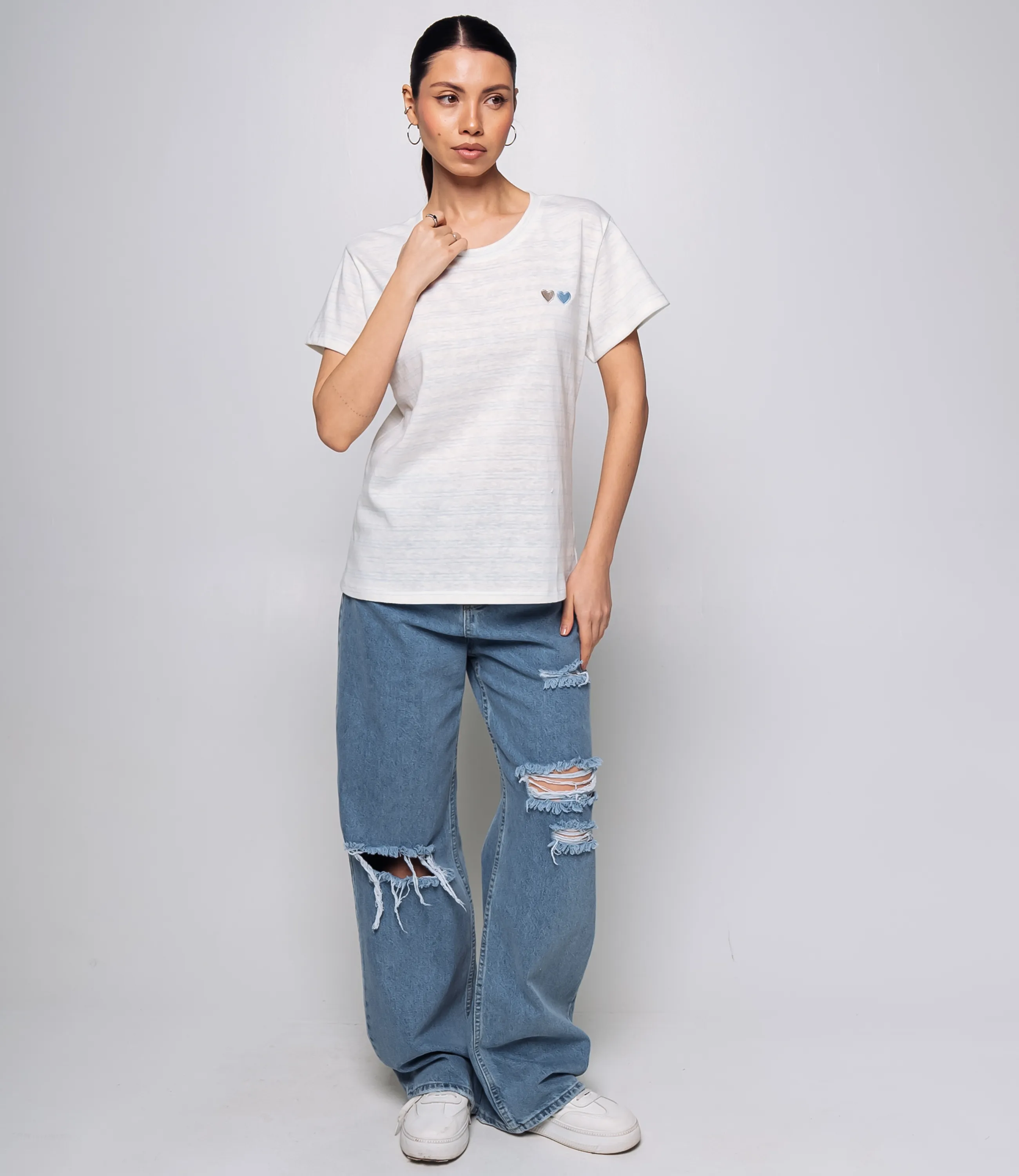 Футболка #КТ9101 (2), голубой, белый - фото 4