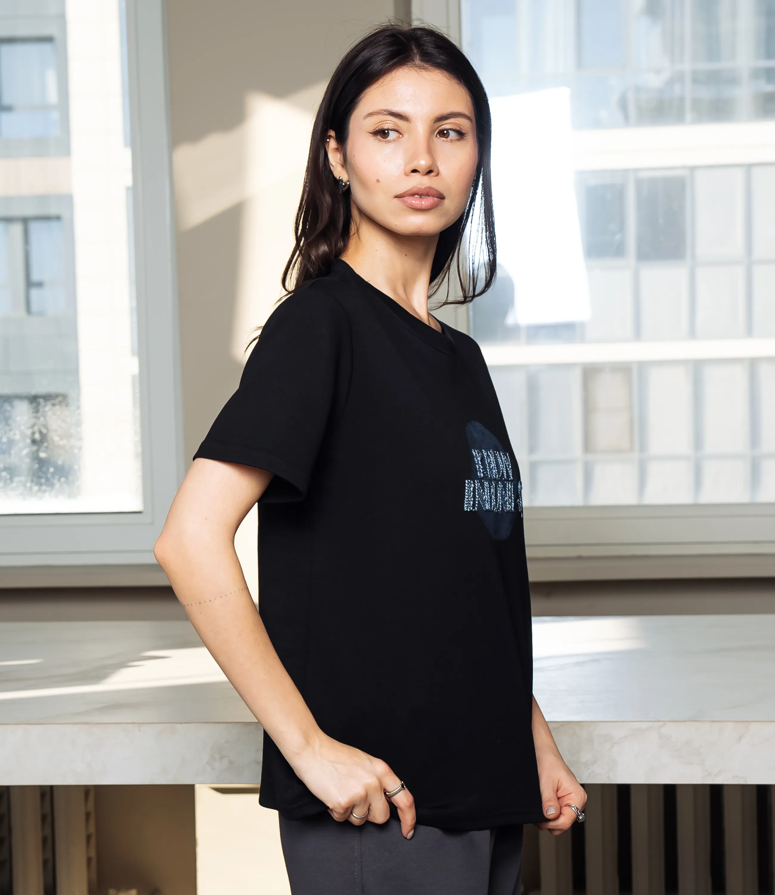 Футболка #КТ30815, чёрный - фото 2