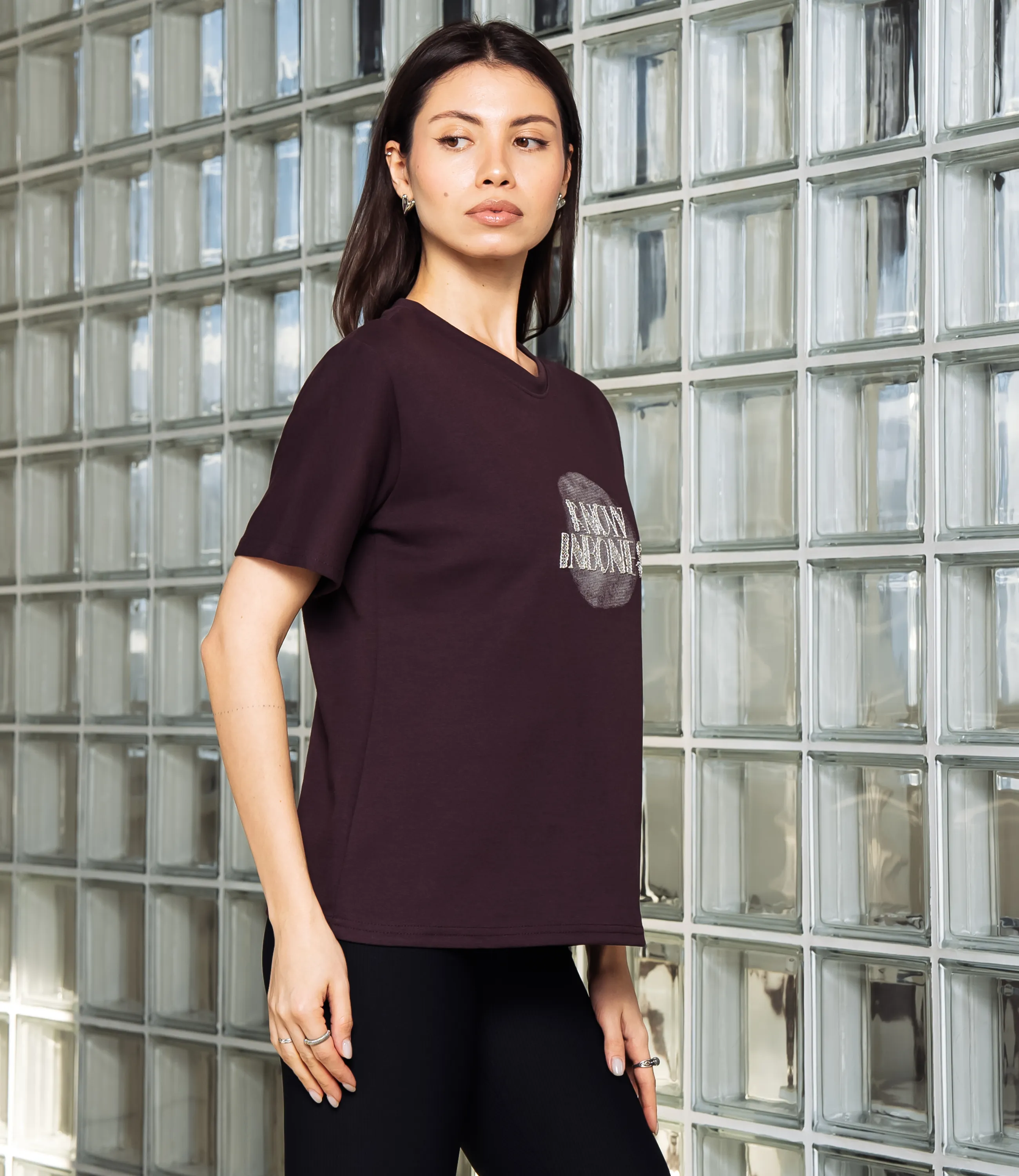 Футболка #КТ30815, сливовый - фото 2