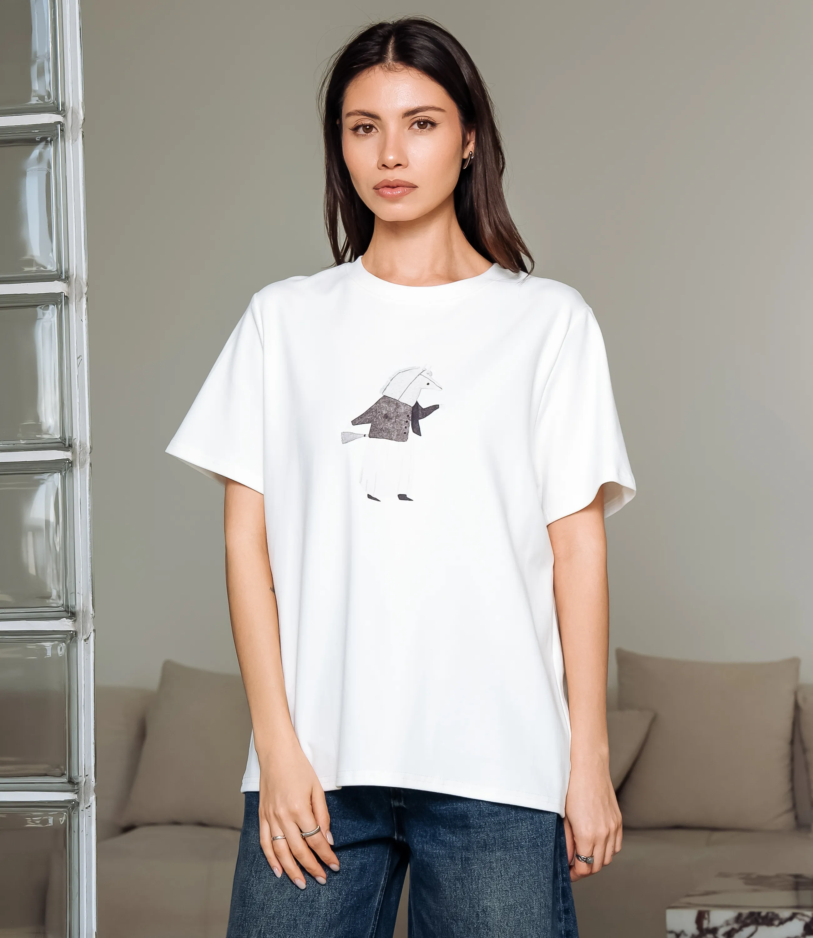 Футболка #КТ6126, белый - фото 1