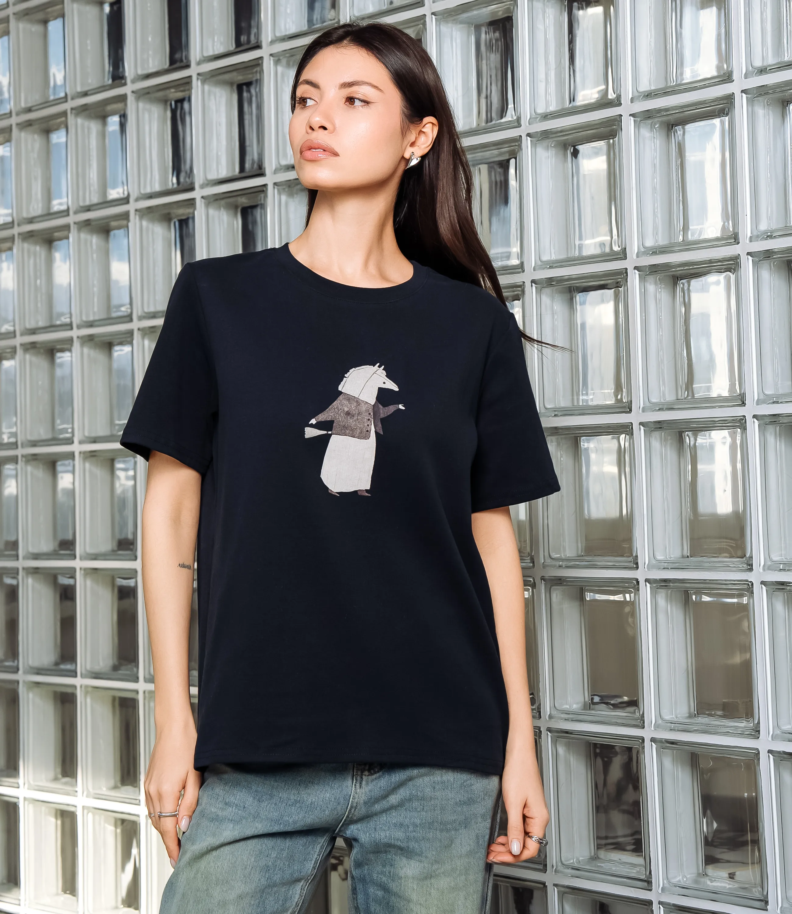 Футболка #КТ6126, чёрный - фото 1