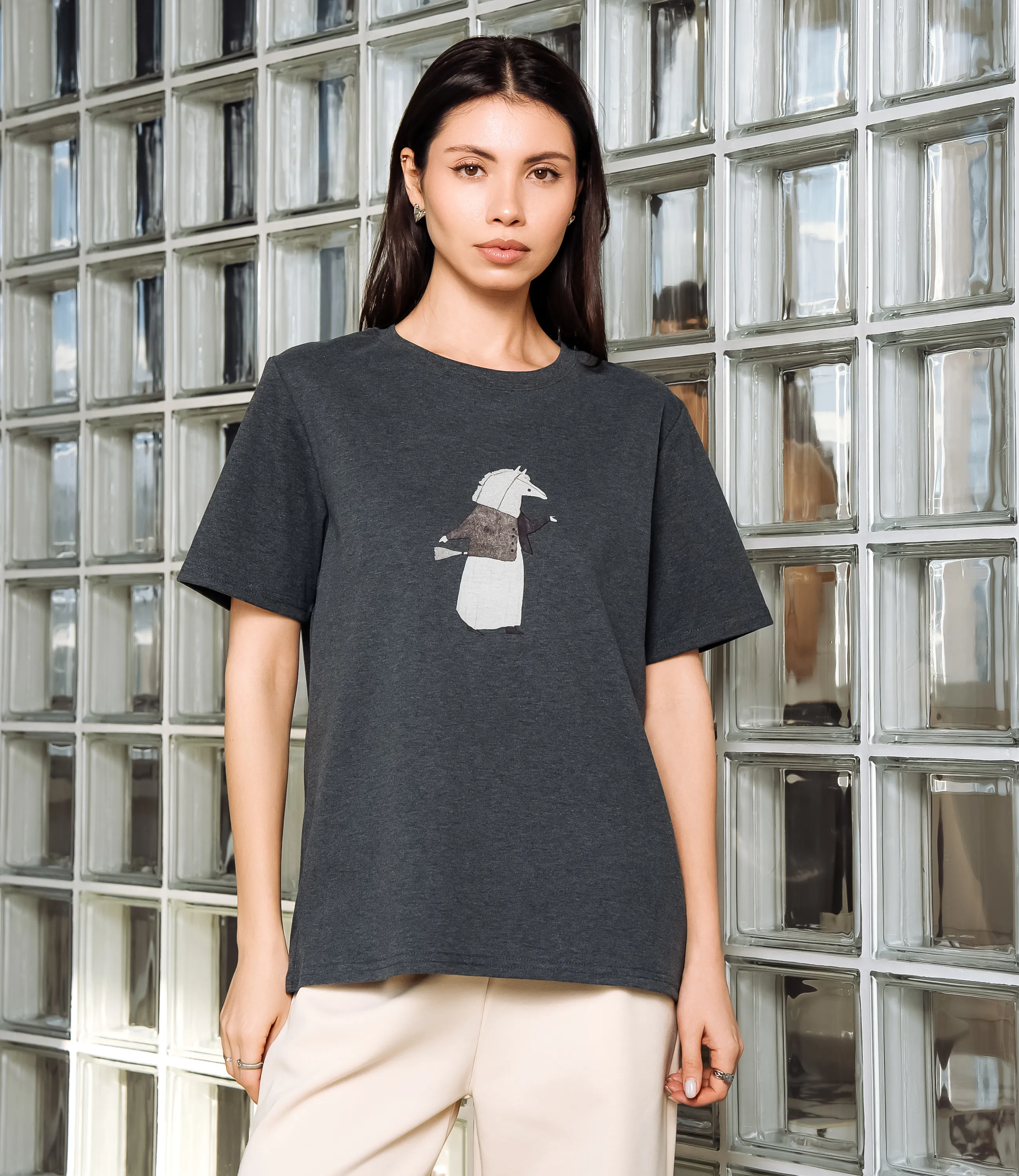 Футболка #КТ6126, графит - фото 1