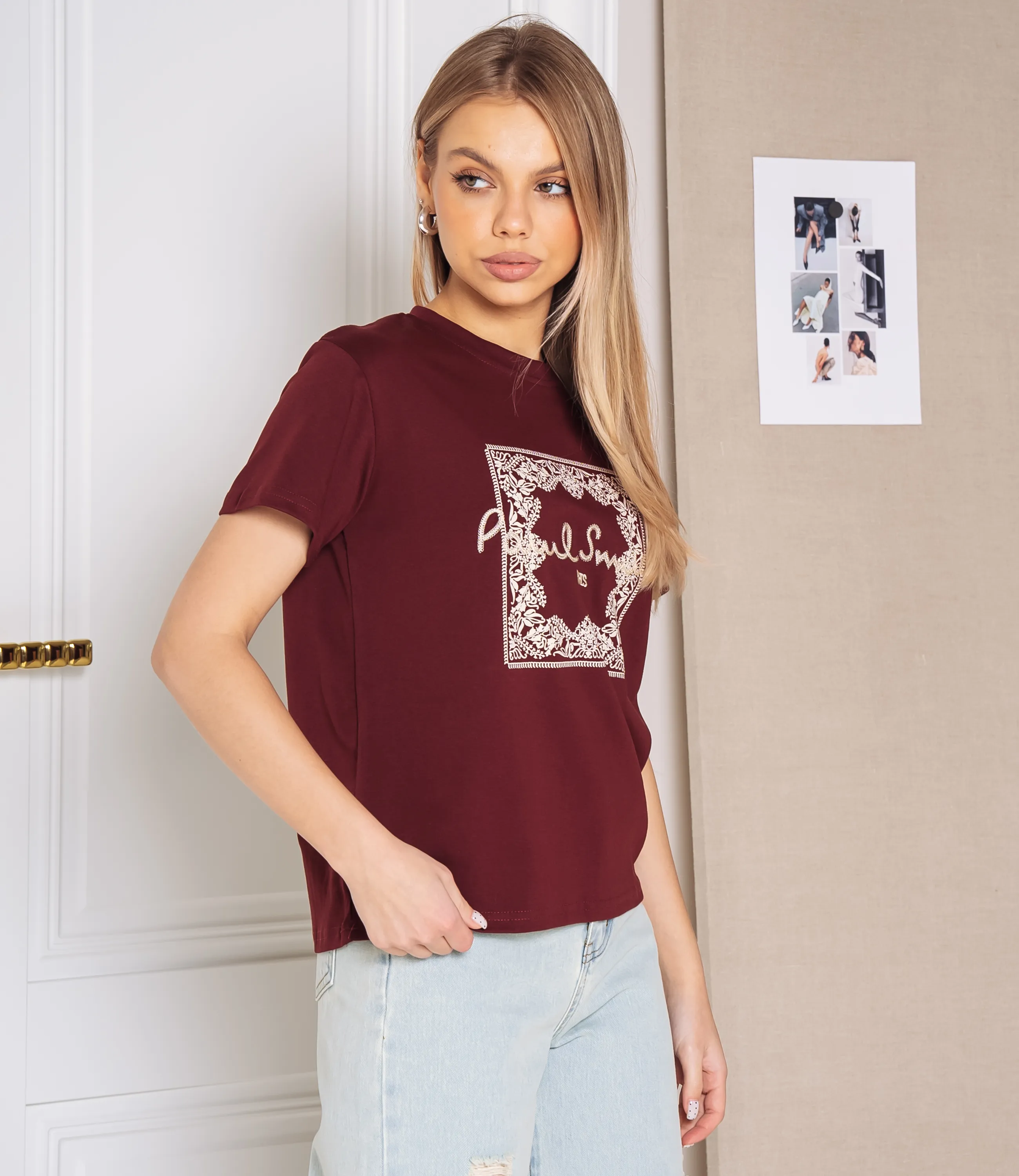 Футболка #КТ8812 (2), бордовый - фото 2