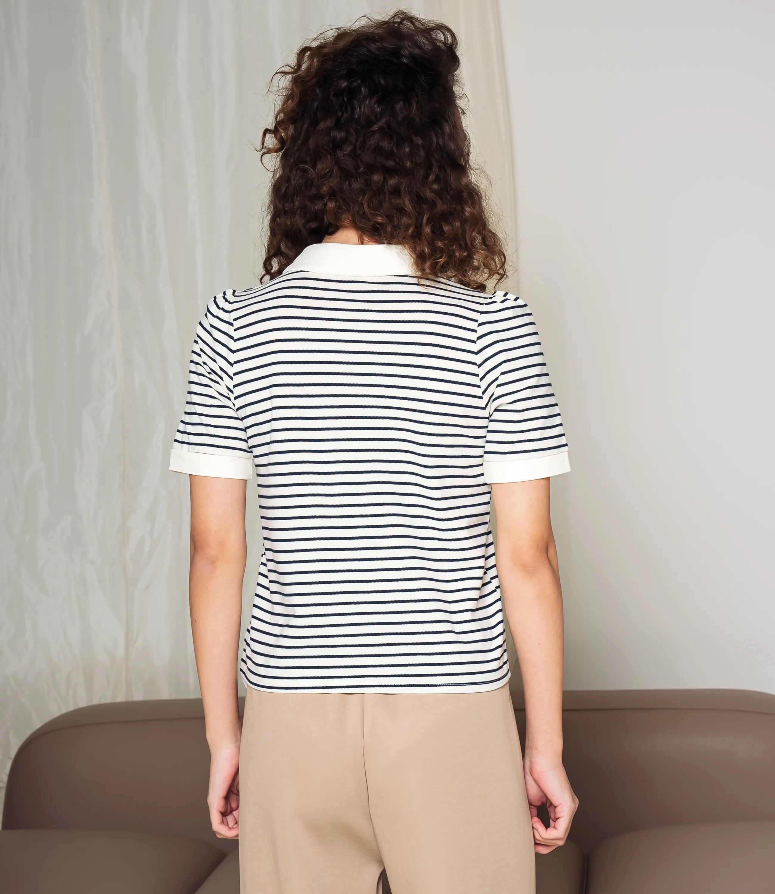 Футболка #КТ1002 (3), тёмно-синий, молочный - фото 3