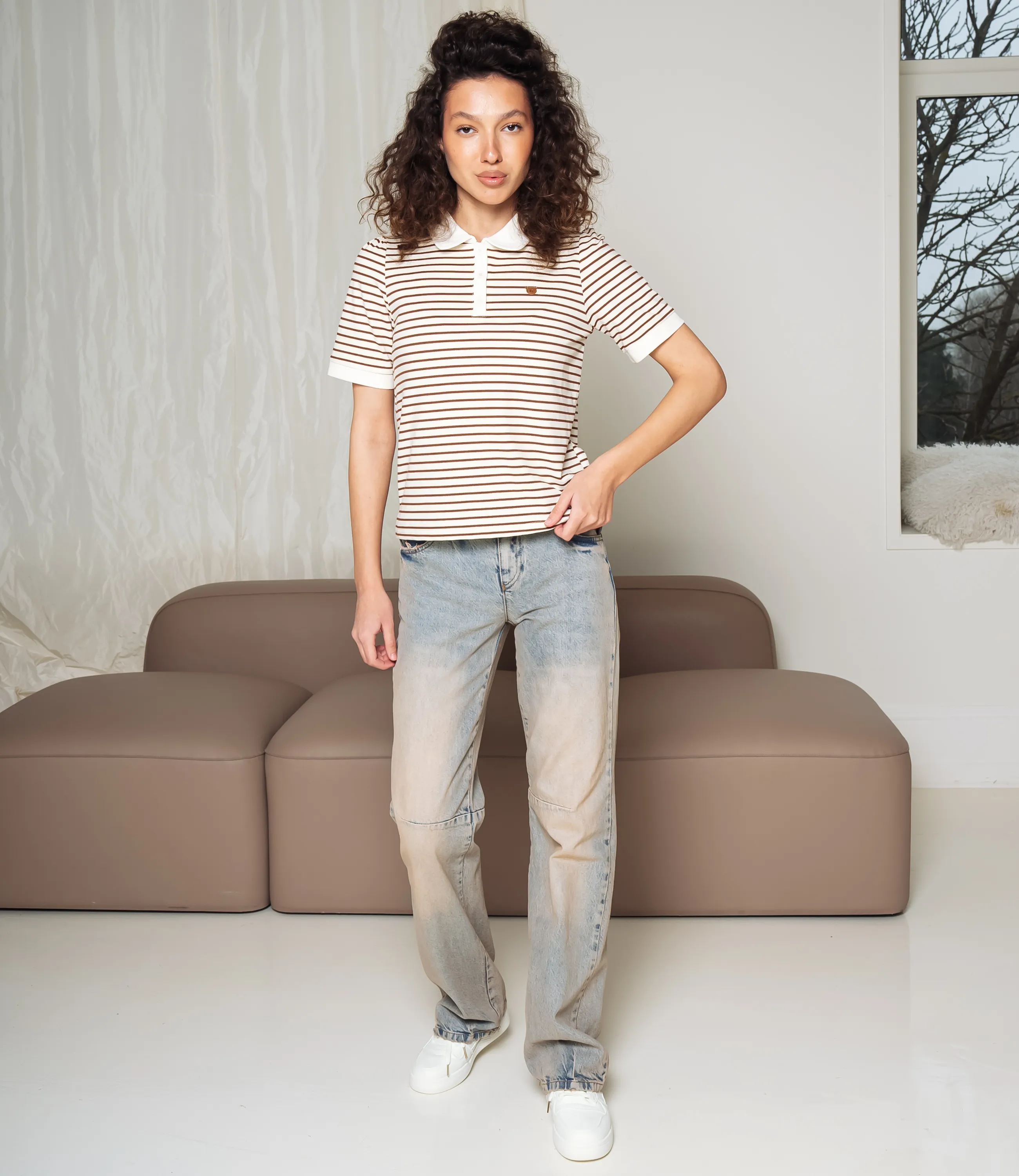 Футболка #КТ1002 (3), коричневый, молочный - фото 4