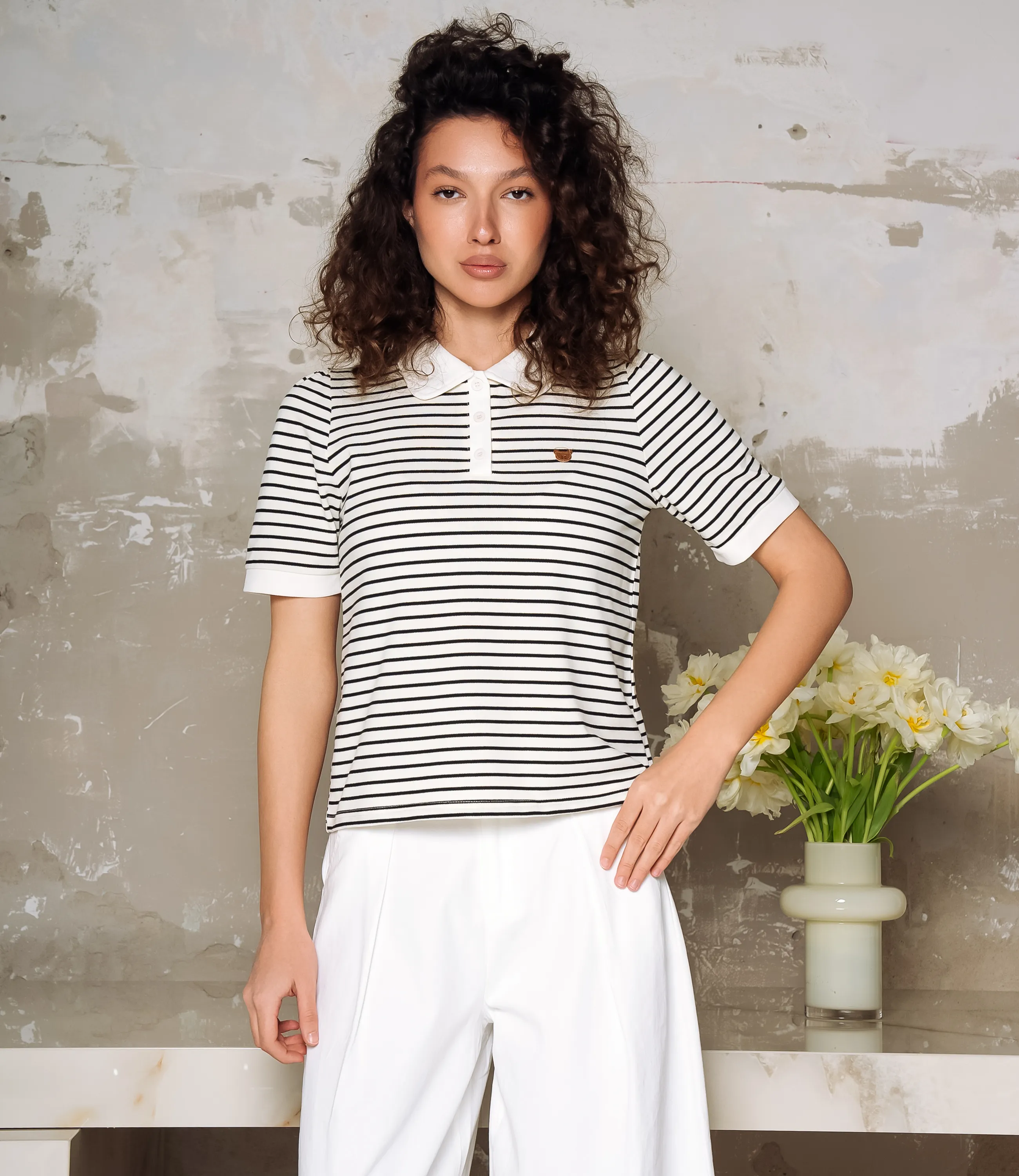 Футболка #КТ1002 (3), чёрный, молочный - фото 1