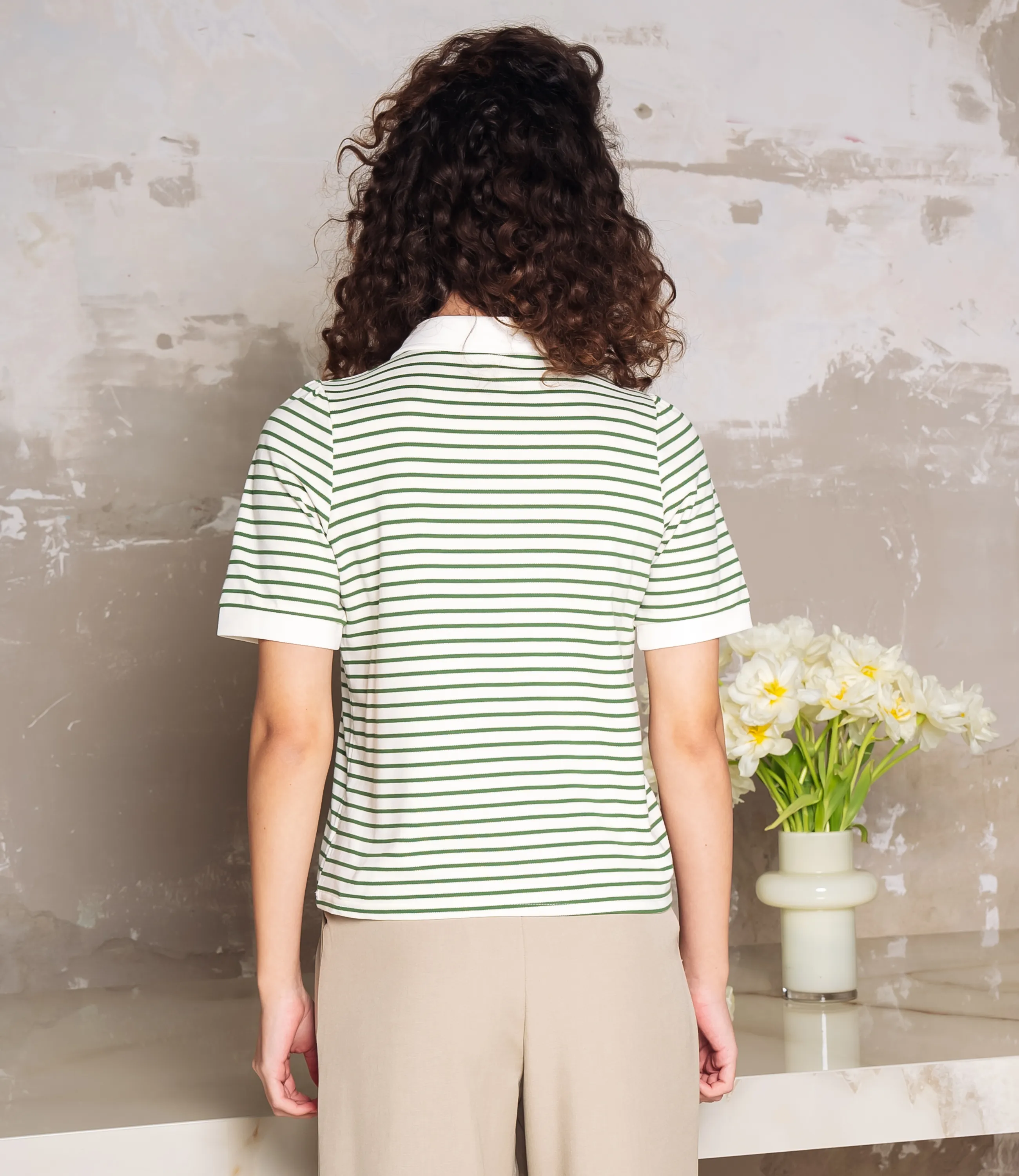 Футболка #КТ1002 (3), зелёный, молочный - фото 3