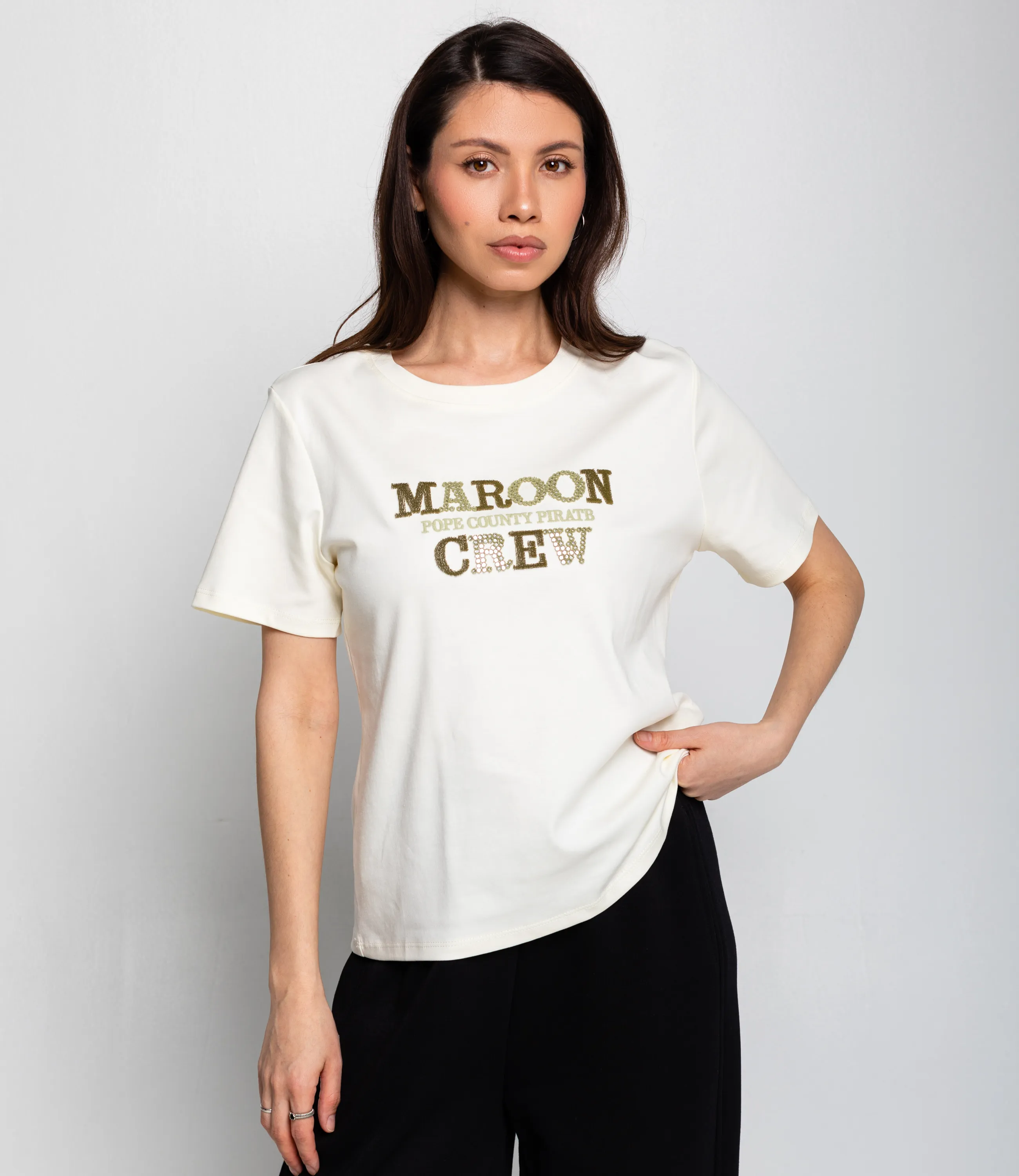 Футболка #КТ6626, кремовый - фото 1