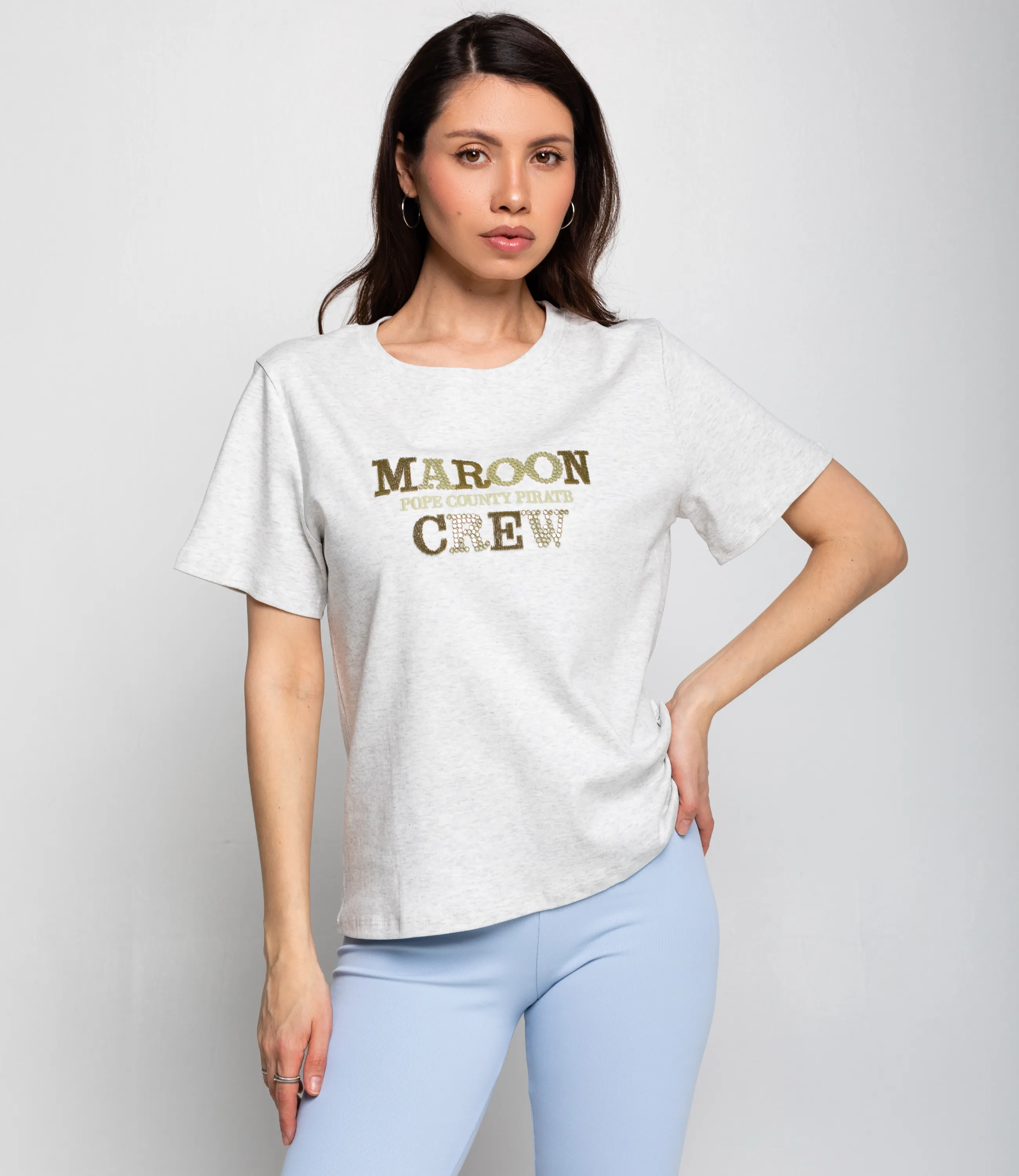 Футболка #КТ6626, светло-серый меланж - фото 1