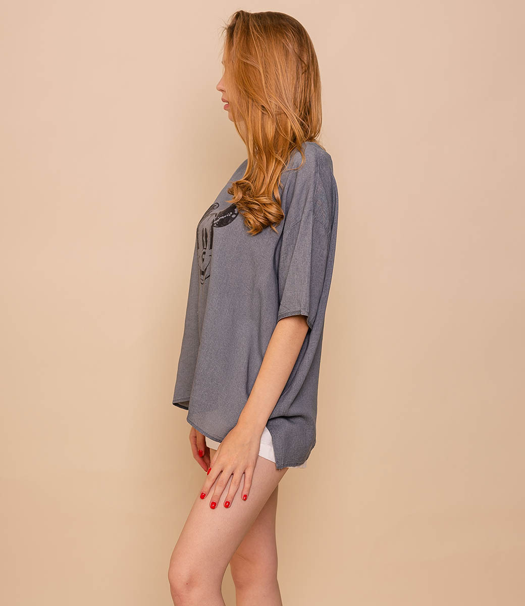 Блузка #КТ1088 (3), серый - фото 2