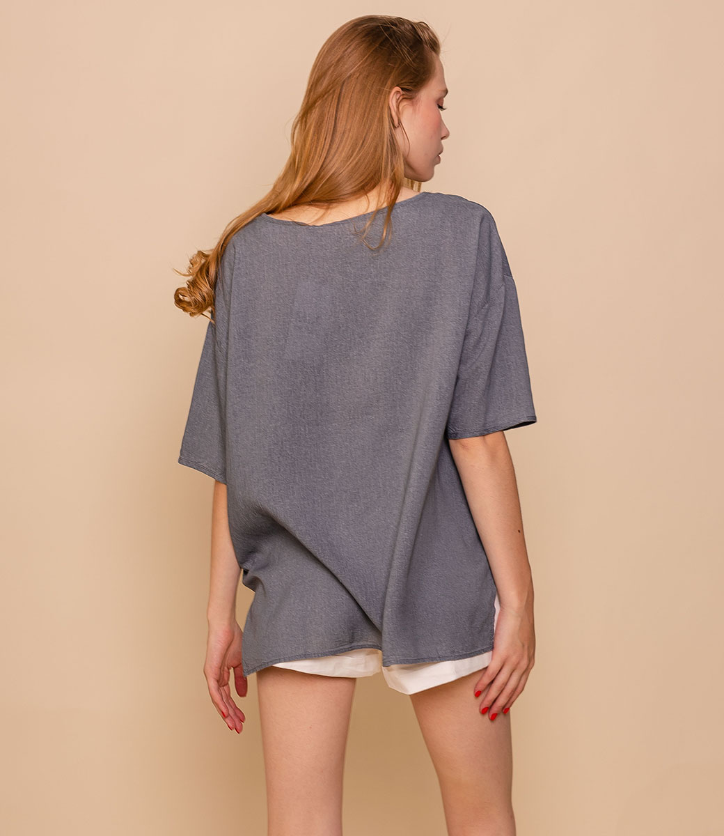 Блузка #КТ1088 (3), серый - фото 3