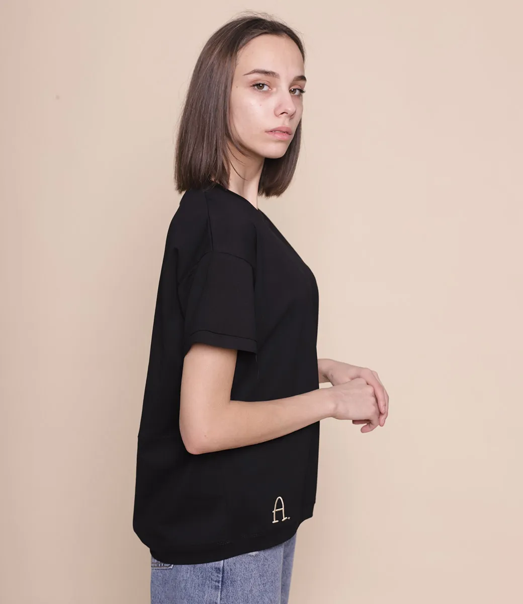 Футболка #F4103, чёрный - фото 3