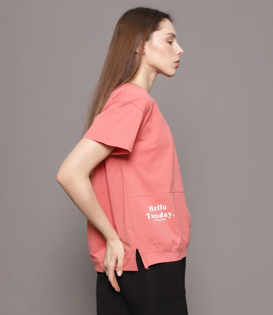 Футболка #В27, розовый - фото 3