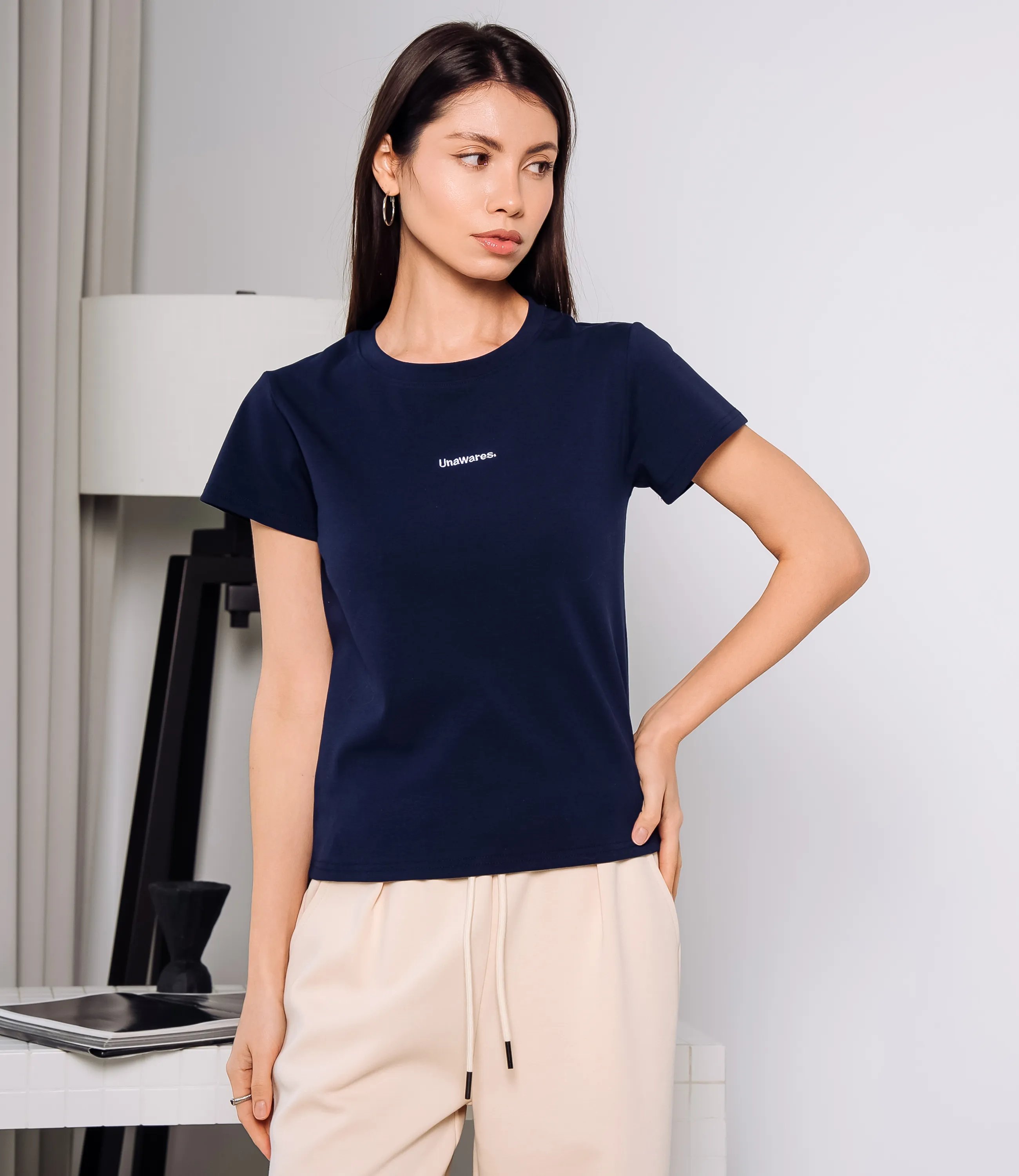 Футболка #КТ250362, тёмно-синий - фото 1