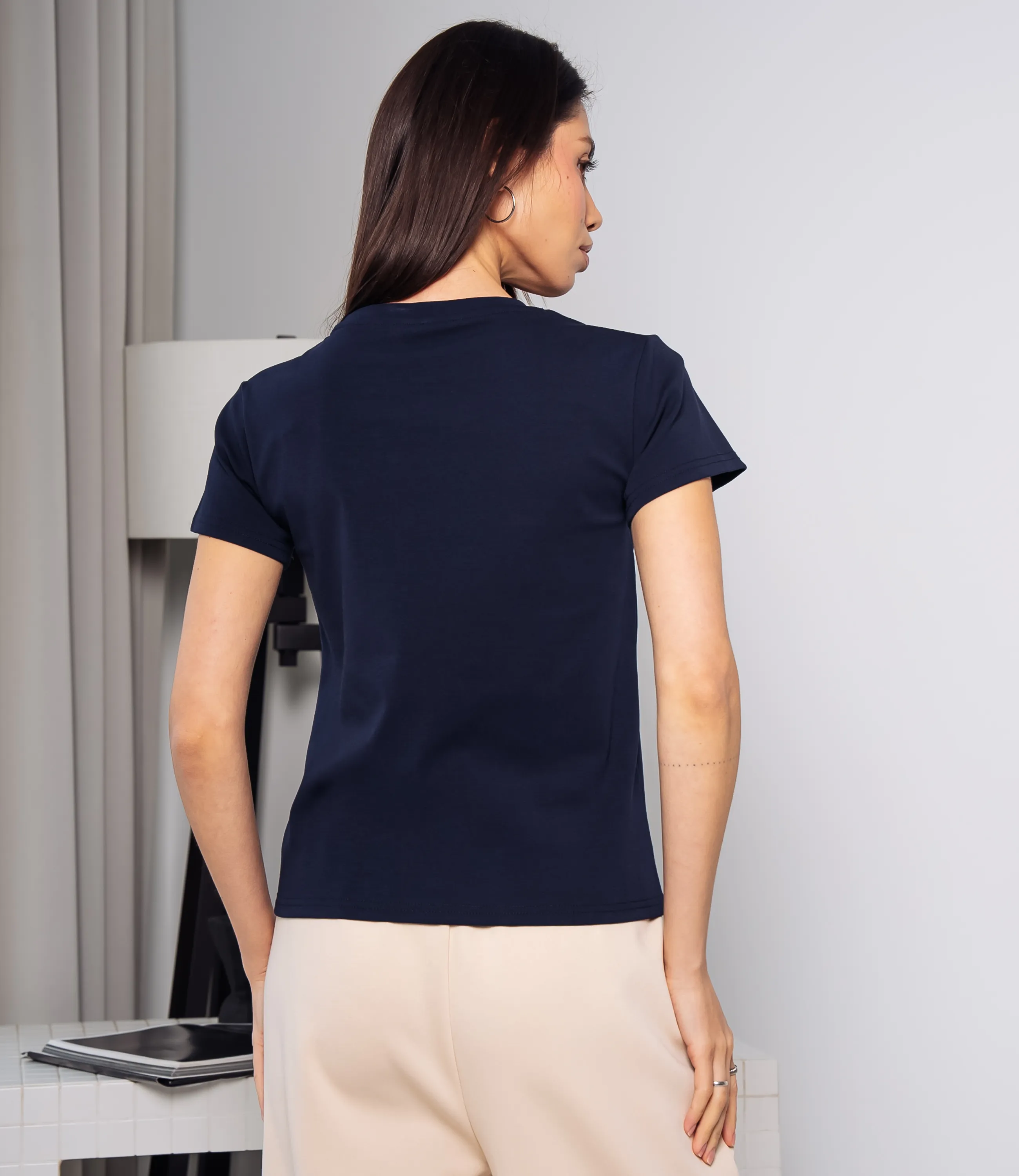 Футболка #КТ250362, тёмно-синий - фото 3