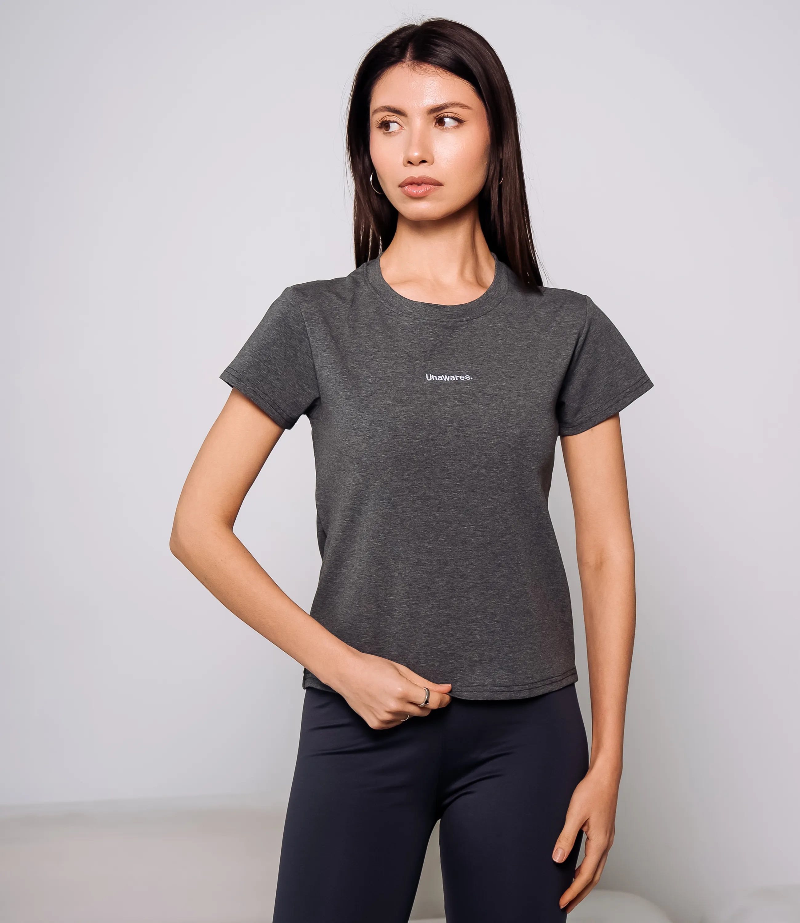 Футболка #КТ250362, тёмно-серый меланж - фото 1